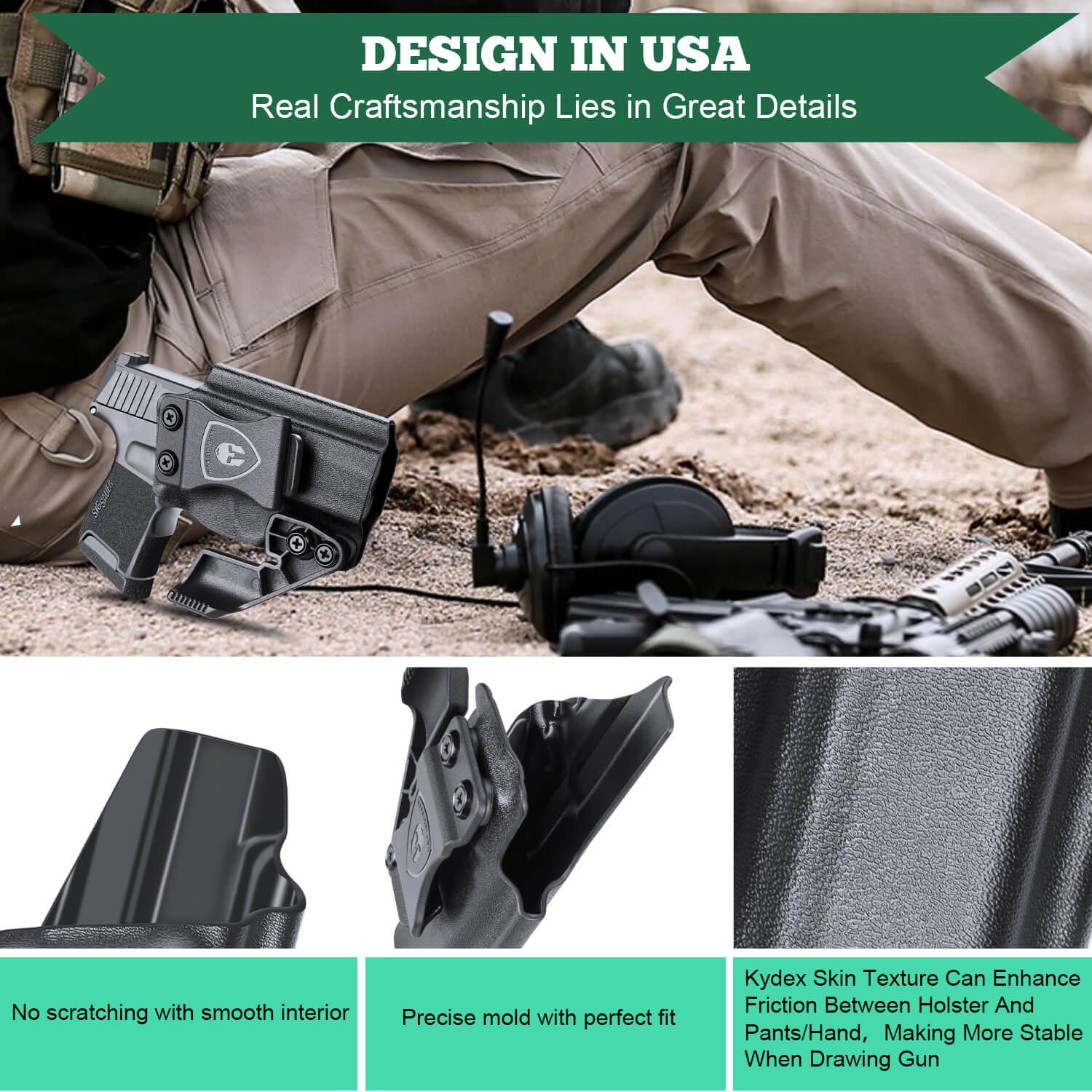 IWB Kydex Holster with Claw for Sig Sauer P365 P365 XL P365 SAS P365X P365.380 ACP P365 ROSE.380 ACP Pistol with Optics Cut for Fat Guys | WARRIORLAND WARRIORLAND