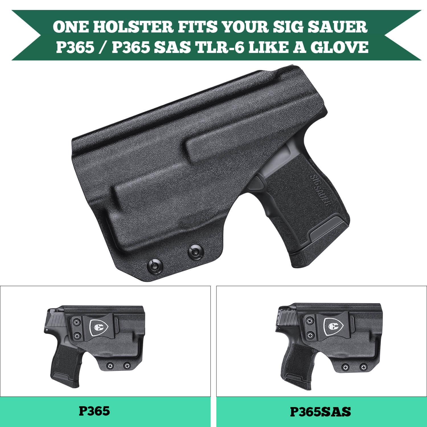 Kydex IWB Light Bearing Holsters for Sig Sauer P365 SAS X XL Pistol with TLR 6 Trigger Guard Holsters Right/ Left Handed | WARRIORLAND WARRIORLAND