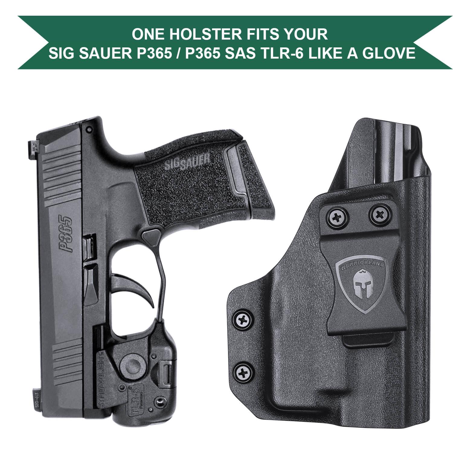 Kydex IWB Light Bearing Holsters for Sig Sauer P365 SAS X XL Pistol with TLR 6 Trigger Guard Holsters Right/ Left Handed | WARRIORLAND WARRIORLAND