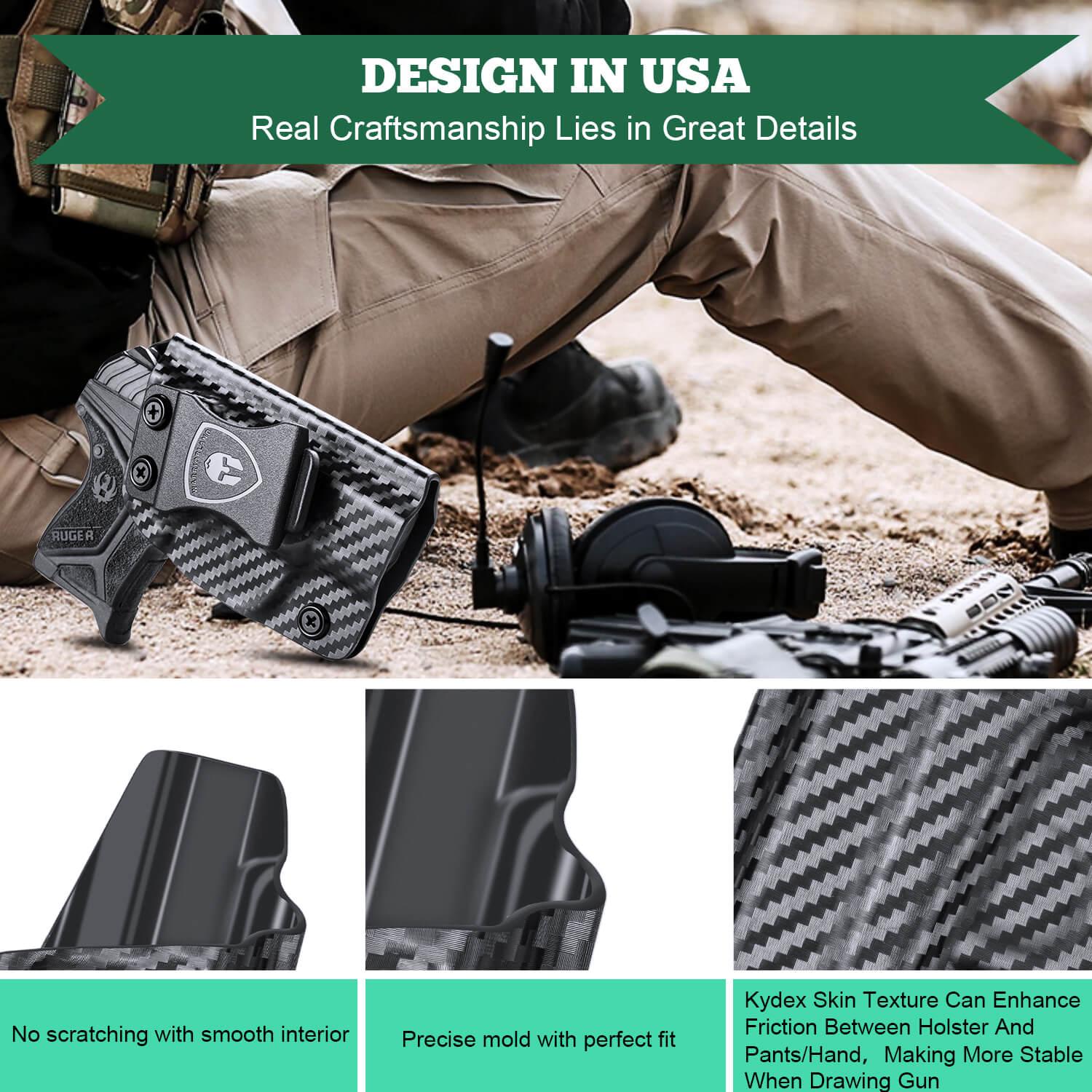 Carbon Fiber Kydex Ruger LCP 2 II Holster IWB | WARRIORLAND WARRIORLAND