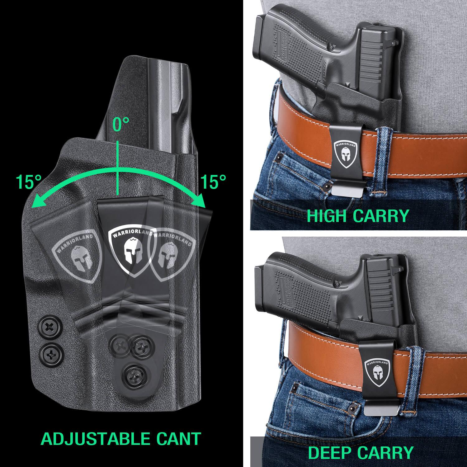 Comfortable Holster for Springfield Armory Hellcat/ Pro Kydex IWB Adjustable Ride Height Metal Belt Clip | WARRIORLAND WARRIORLAND