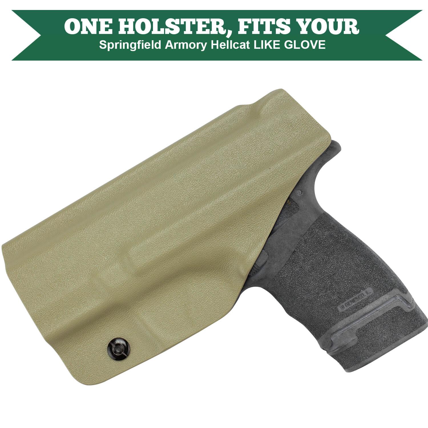 9mm Springfield Armory Hellcat / Pro Tan 9mm Inside Waistband Holster Kydex  Right / Left Handed | WARRIORLAND WARRIORLAND