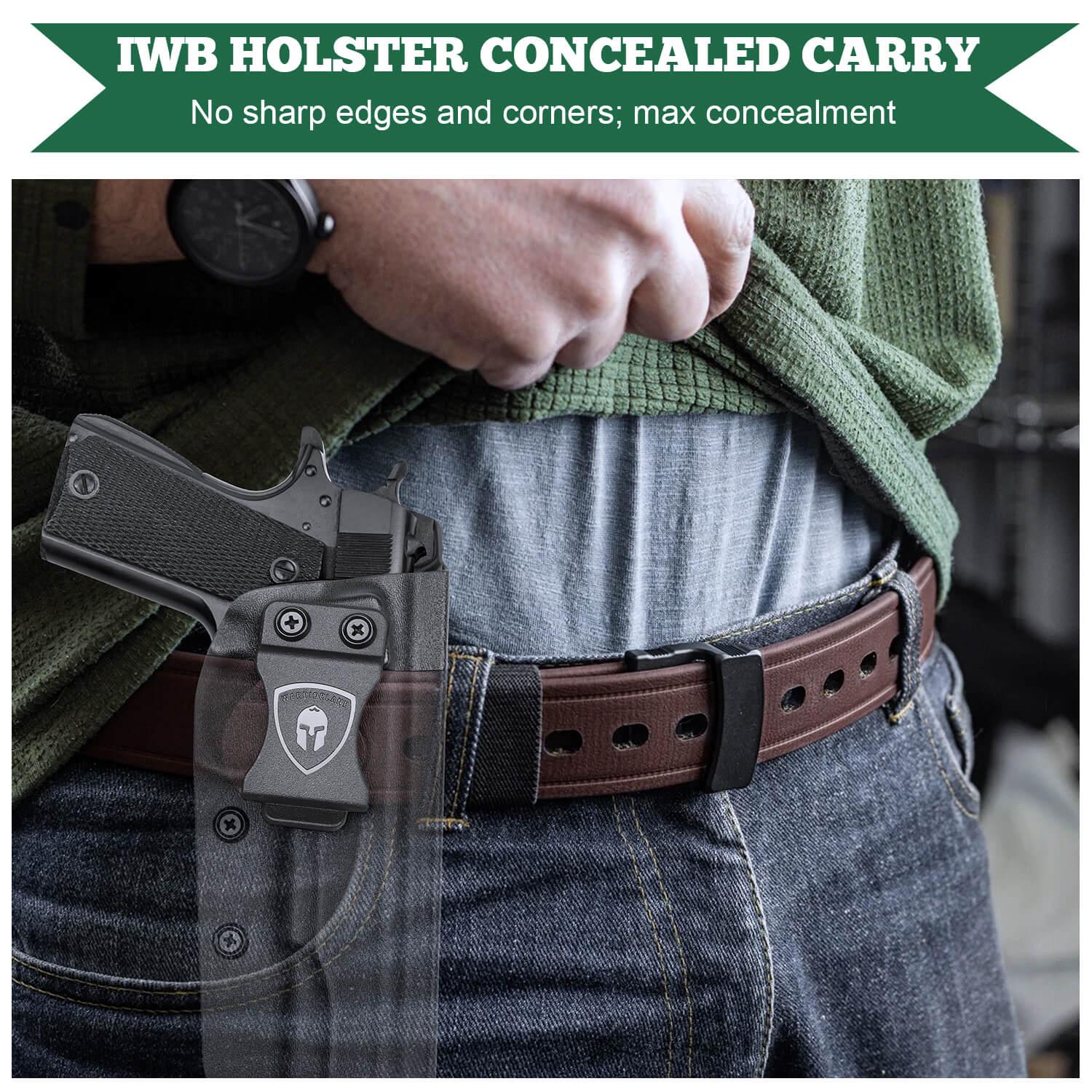 IWB Kydex Holster for 1911 .45 ACP Pistol No Rail Concealed Carry Right/ Left Handed | WARRIORLAND WARRIORLAND