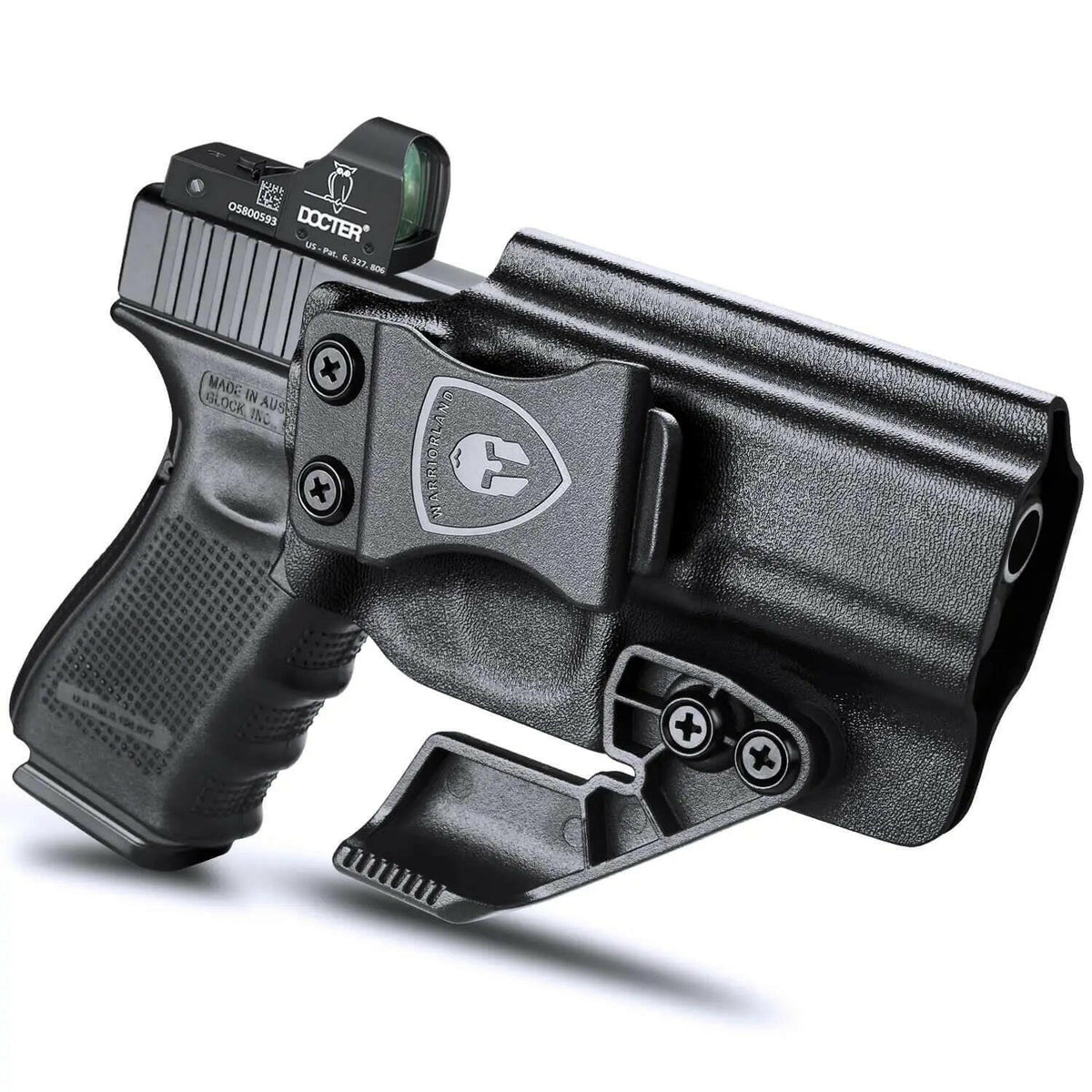 Glock 17/19/34 Gen3-5、Glock 17/19 Gen 4-5 MOS、G19X  G23 Gen3-4  G22 Gen3-4 G31 Gen3-4 G32 Gen3-4  G34 Gen5 MOS   G44  G45  G45 MOS holster with Claw Red Dot Optics Cut Trigger Guard Holsters for Fat Guys | WARRIORLAND WARRIORLAND