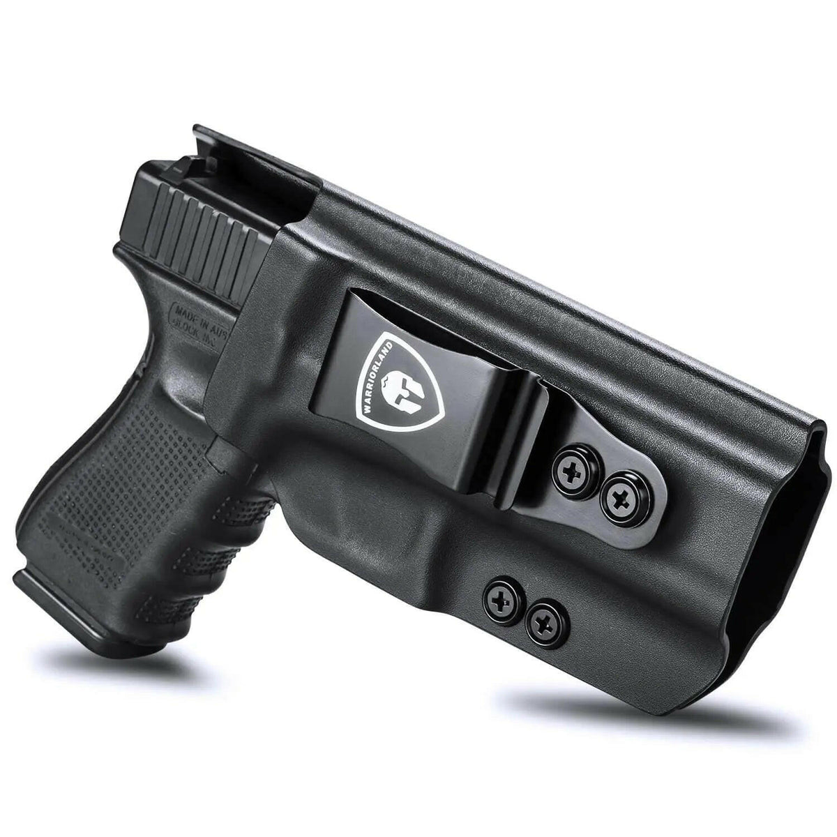 IWB Glock G17 Gen3-5  G19 Gen3-5  G19X  G23 Gen3-4  G26 Gen3-5  G32 Gen3-4  G34 Gen3-5  G44  G45 Holster Adjustable Ride Height Metal Belt Clip | WARRIORLAND WARRIORLAND