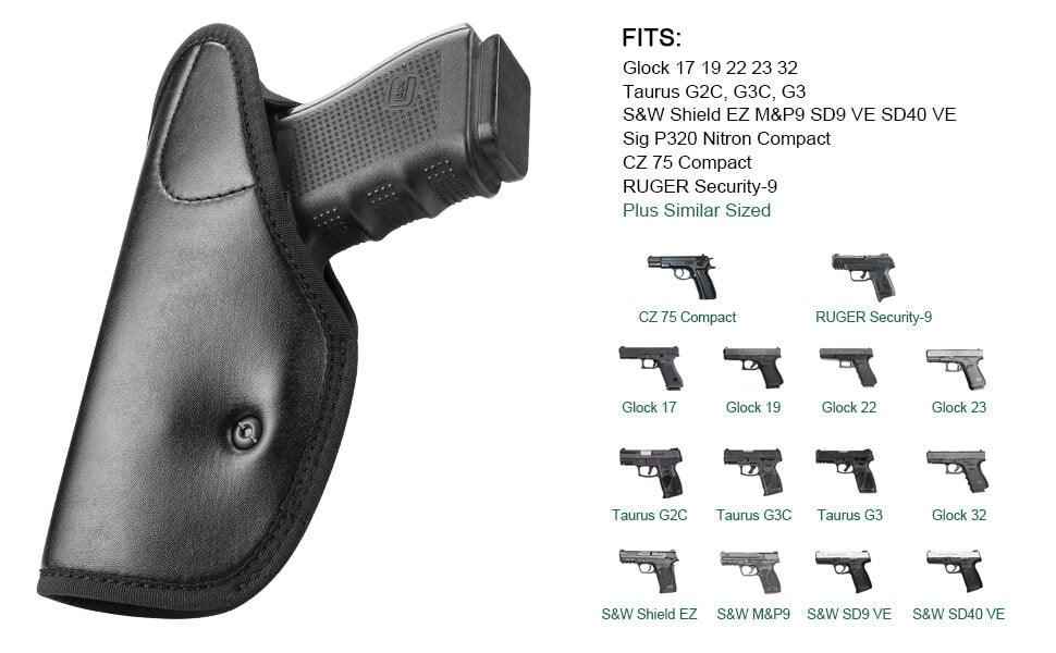 Universal IWB Leather Holster for Full Size & Compact Size Pistols | WARRIORLAND