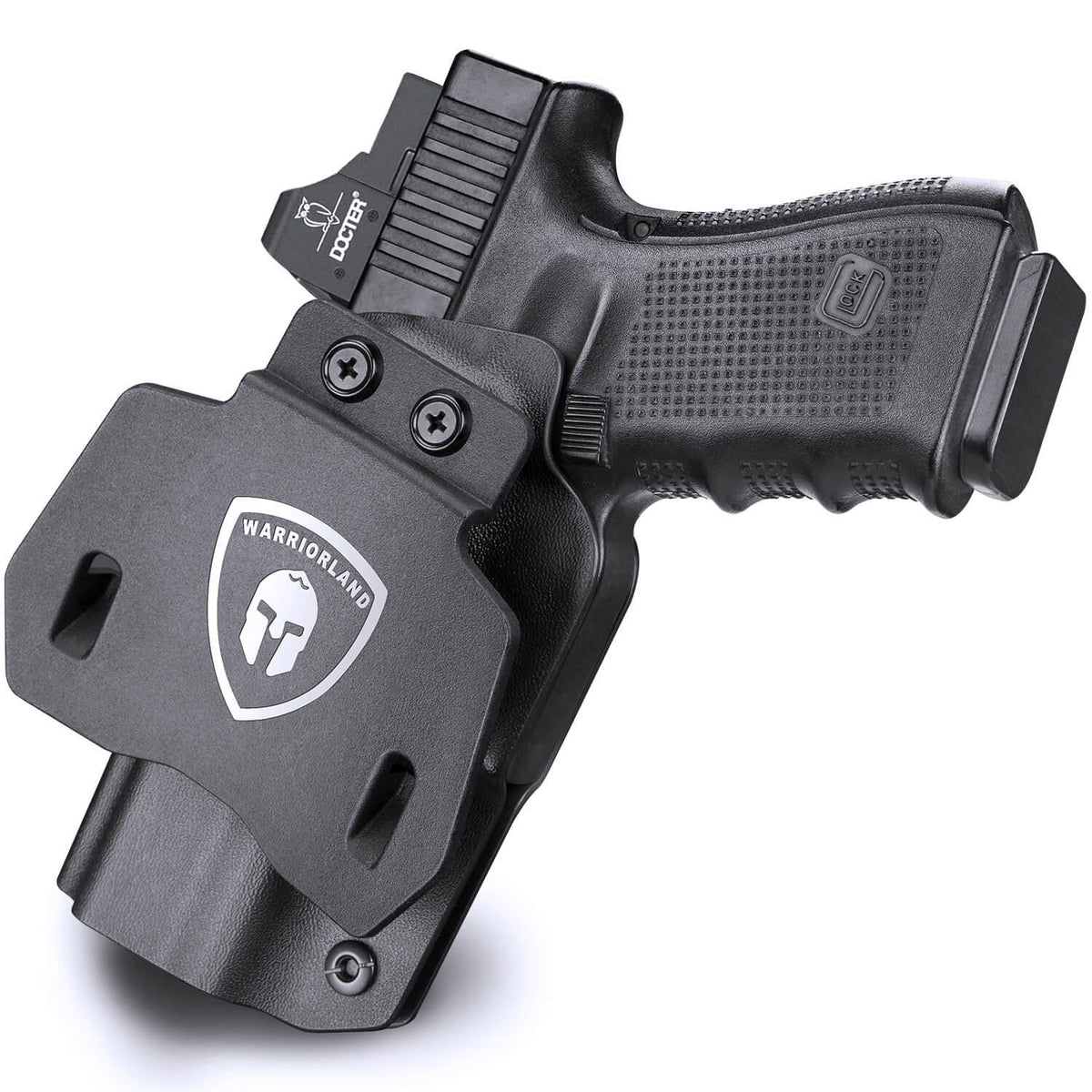 Kydex OWB Paddle Holster with red dot optics cut for Glock Glock G17/G19/34 Gen3-5  G17/G19/ Gen4 MOS  G17/G19/G34 Gen5 MOS  G19X G23 Gen3-4  G22 Gen3-4 G31 Gen3-4 G32 Gen3-4 G44  G45  G45 MOS version Right/Left Handed | WARRIORLAND WARRIORLAND