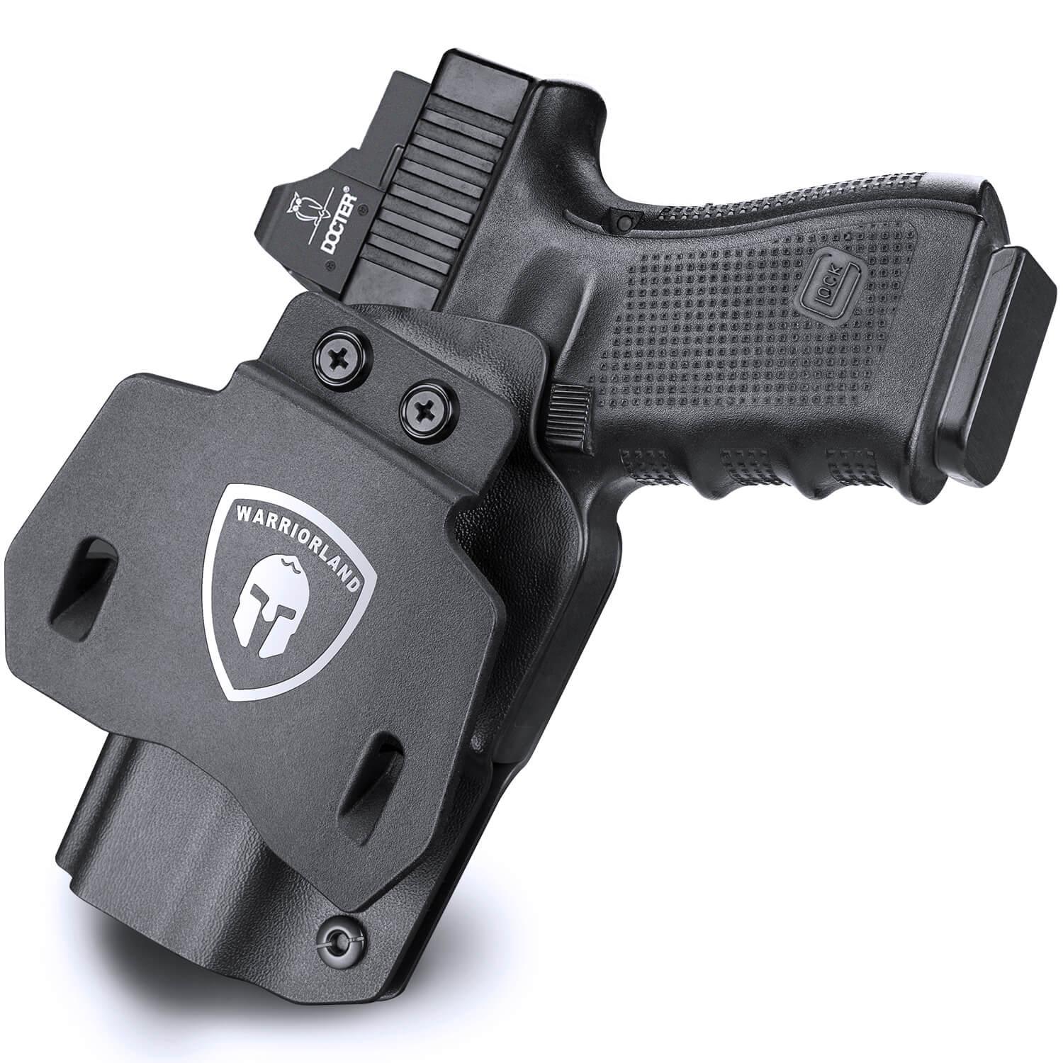 Kydex OWB Paddle Holster with red dot optics cut for Glock Glock G17/G19/34 Gen3-5 G17/G19/ Gen4 MOS G17/G19/G34 Gen5 MOS G19X G23 Gen3-4 G22 Gen3-4 G31 Gen3-4 G32 Gen3-4 G44 G45 G45 MOS version Right/Left Handed | WARRIORLAND WARRIORLAND