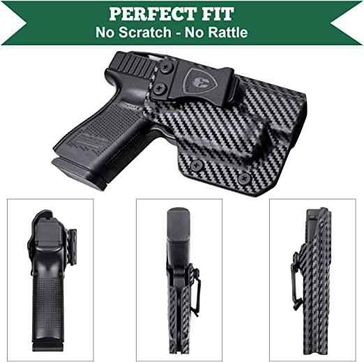 Carbon Fiber IWB Holster for Glock 17 19 20 21 22 29 31 32 35 Gen 4 5 44 45 with TLR 6 - WARRIORLAND