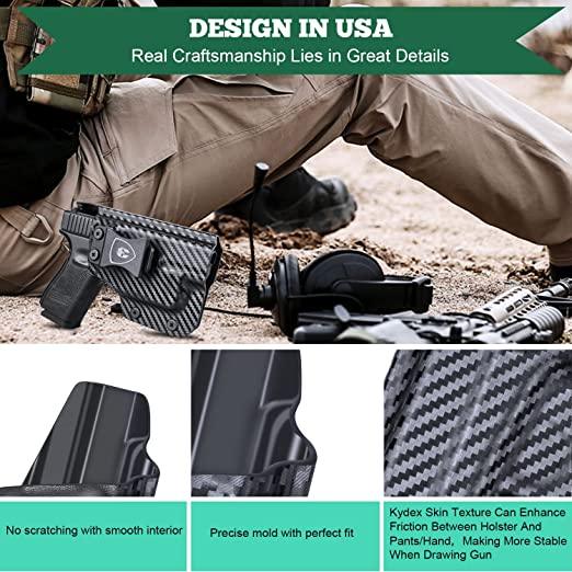 WARRIORLAND IWB Kydex Holster Compatible with Glock 17/19 Gen 3-5 & G23/32 Gen 3-4 & 19X/44/45 with TLR-6 /TLR-6 HL G, Inside Waistband Concealed Carry Holster, Adj. Cant & Retention WARRIORLAND