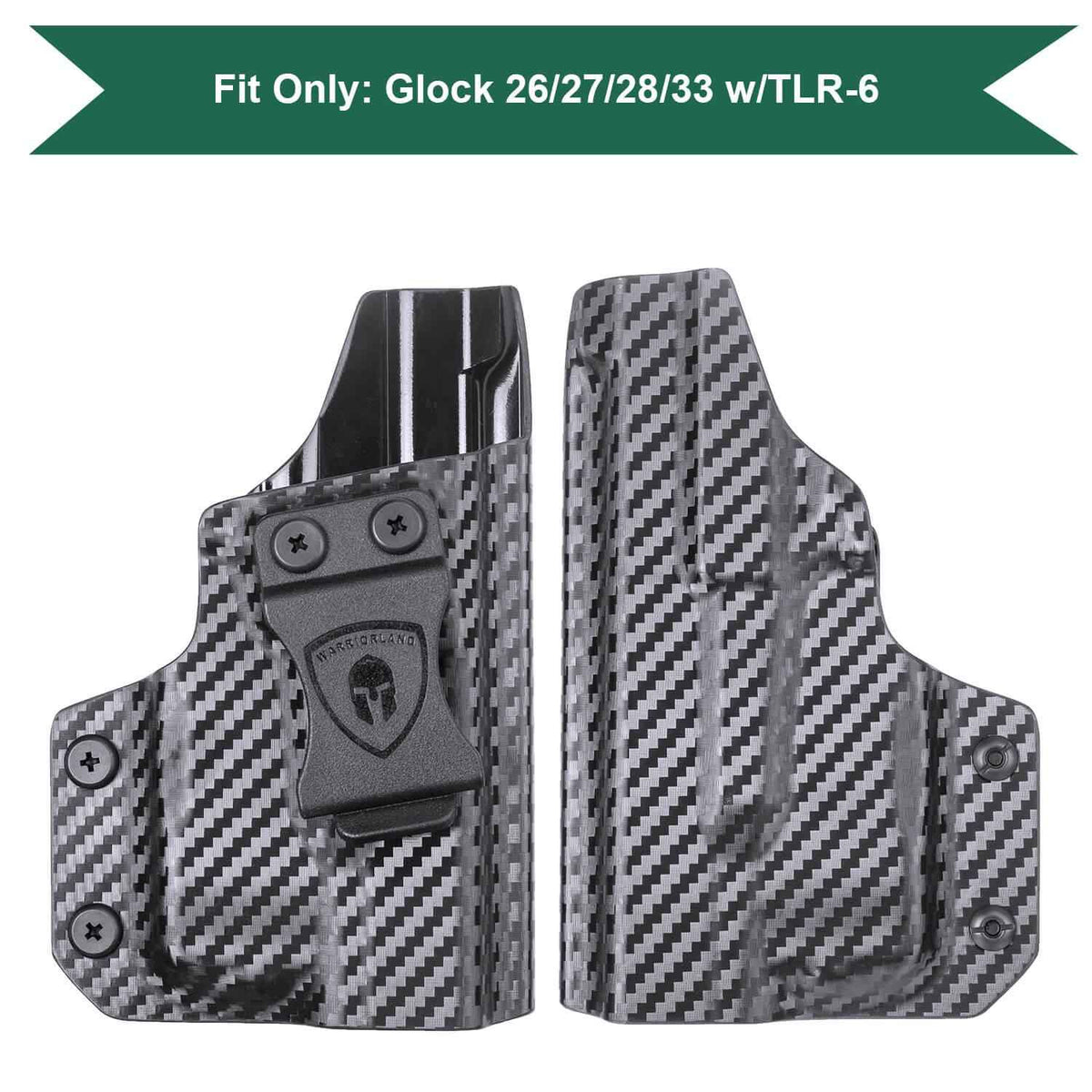 Carbon Fiber Kydex Holster Glock 26 27 28 33 Gen 4 with TLR 6 Trigger Guard by WARRIORLAND