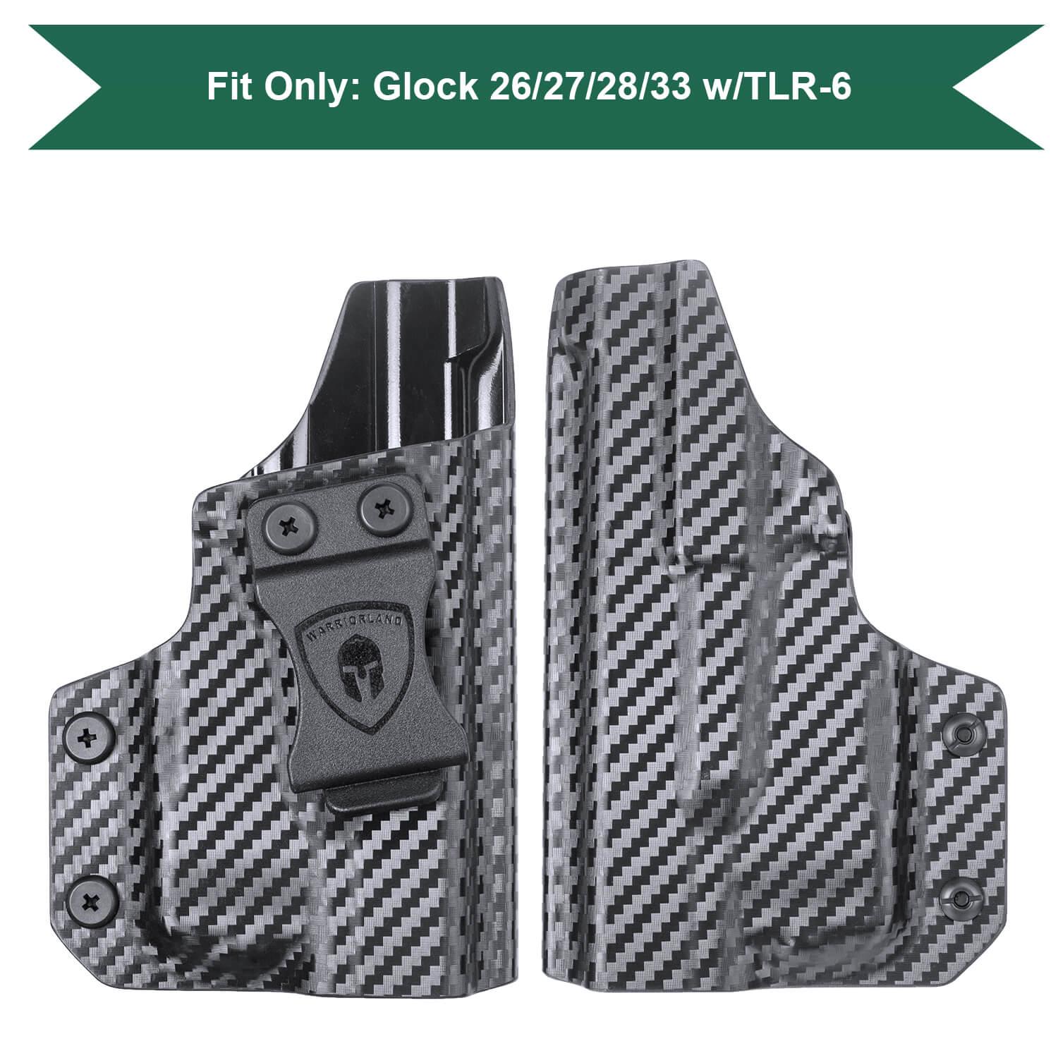 Carbon Fiber Kydex IWB Light Bearing Holster for Glock 26 27 28 33 Gen 4 with Streamlight TLR 6 Trigger Guard Holsters | WARRIORLAND WARRIORLAND