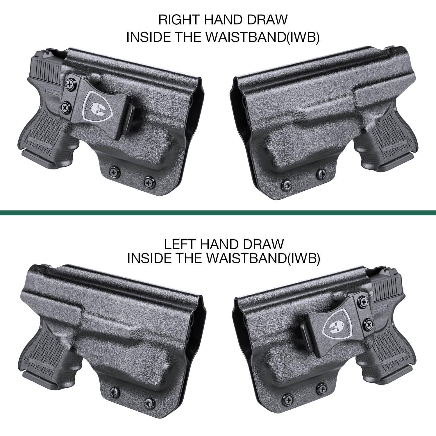 TRL 6 Glock 26 27 28 33 Gen 4 Light Bearing Holster IWB Kydex Appendix Concealment Carry Trigger Guard Holsters Right/ Left Handed | WARRIORLAND WARRIORLAND