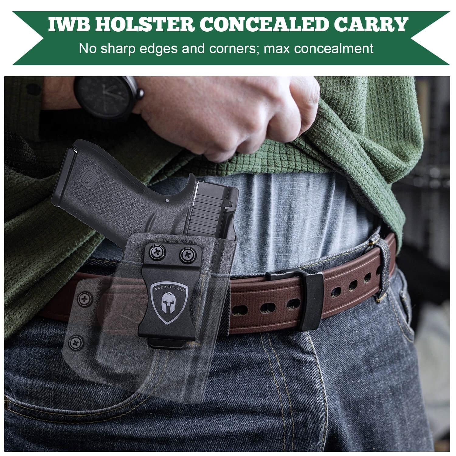 WARRIORLAND IWB Kydex Holster, Compatible with (No Railed/NO MOS Version) Glock 43 /43X / 48 with TLR-6 / TLR-6 HL/TLR-6 HL G Light, Adj. Cant & Retention, Right- / Left-Hand Option WARRIORLAND