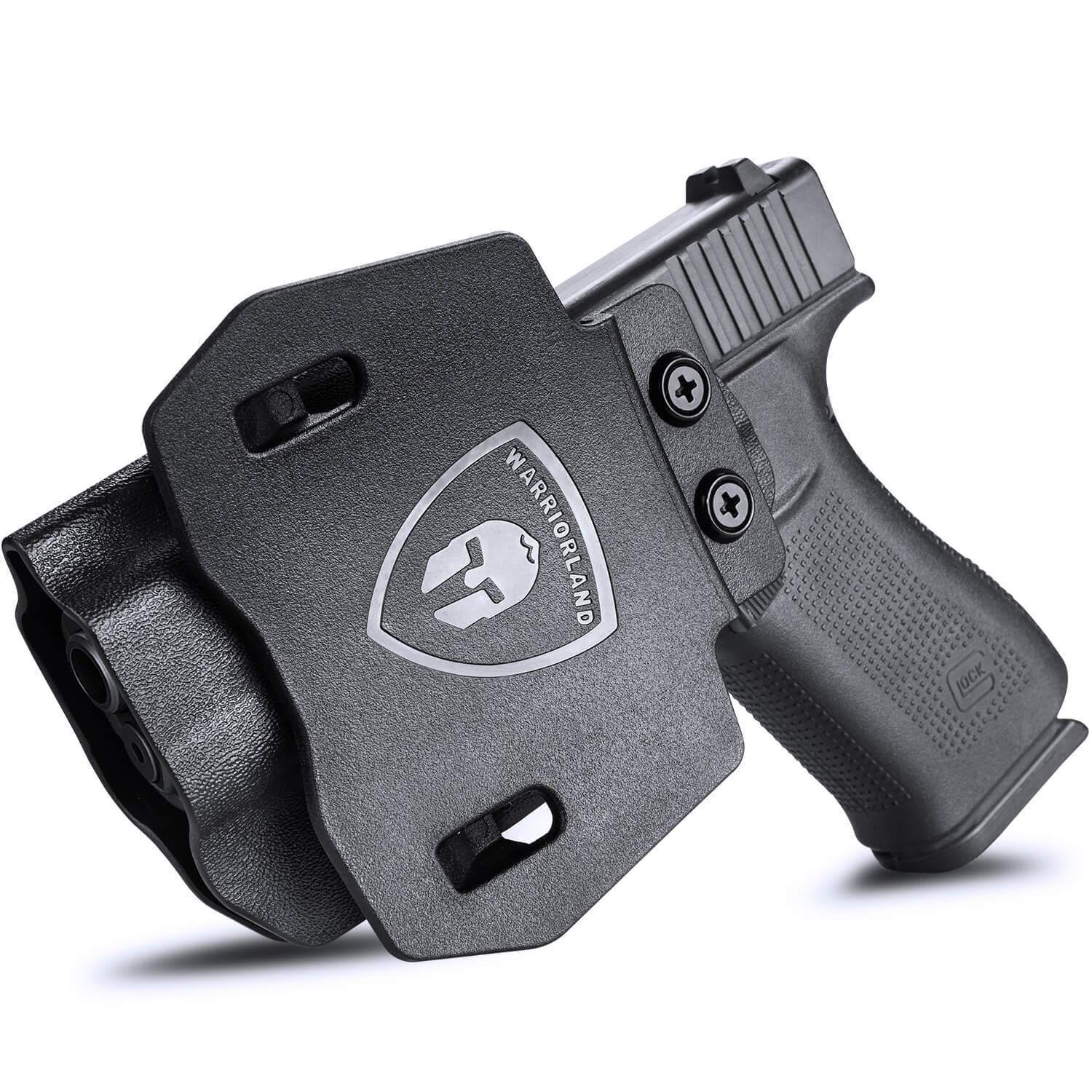 Kydex OWB Holster for Glock 43 43x with Paddle Appendix Open Carry Red Dot Optics Cut Trigger Guard Right/ Left | WARRIORLAND WARRIORLAND