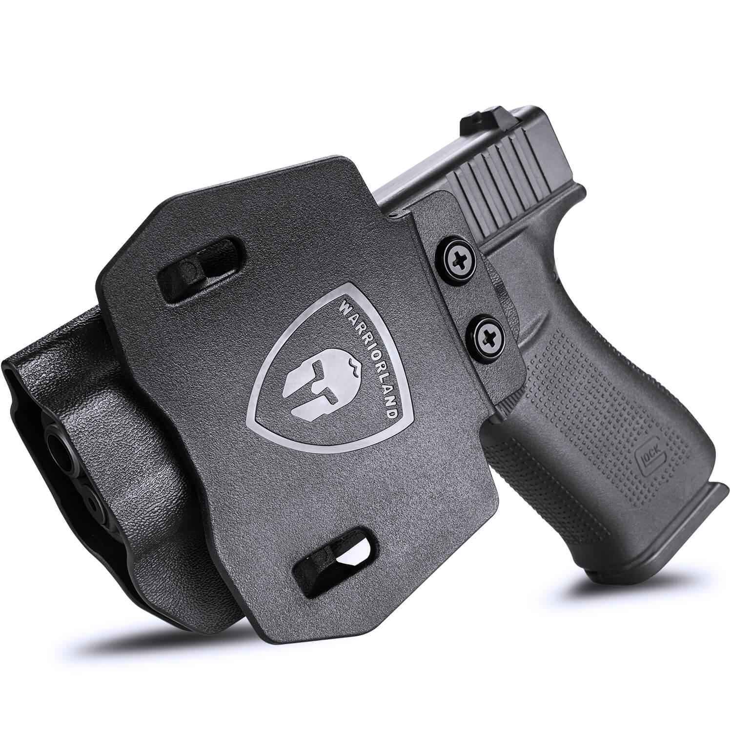 Kydex OWB Holster for Glock 43 43x with Paddle Appendix Open Carry Red Dot Optics Cut Trigger Guard Right/ Left | WARRIORLAND