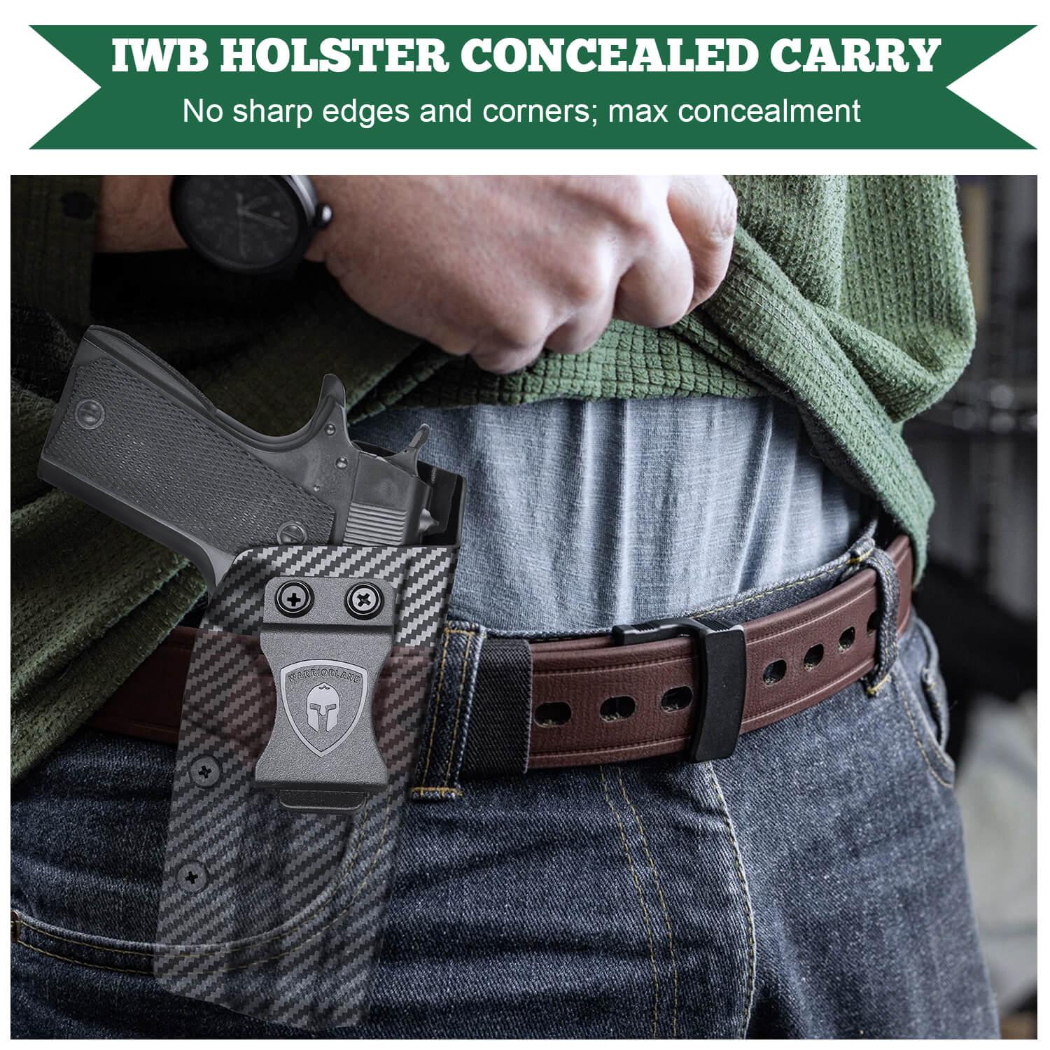 Carbon Fiber Kydex 1911 .45 ACP Pistol No Rail IWB Tactical Holster | Right Hand | WARRIORLAND WARRIORLAND
