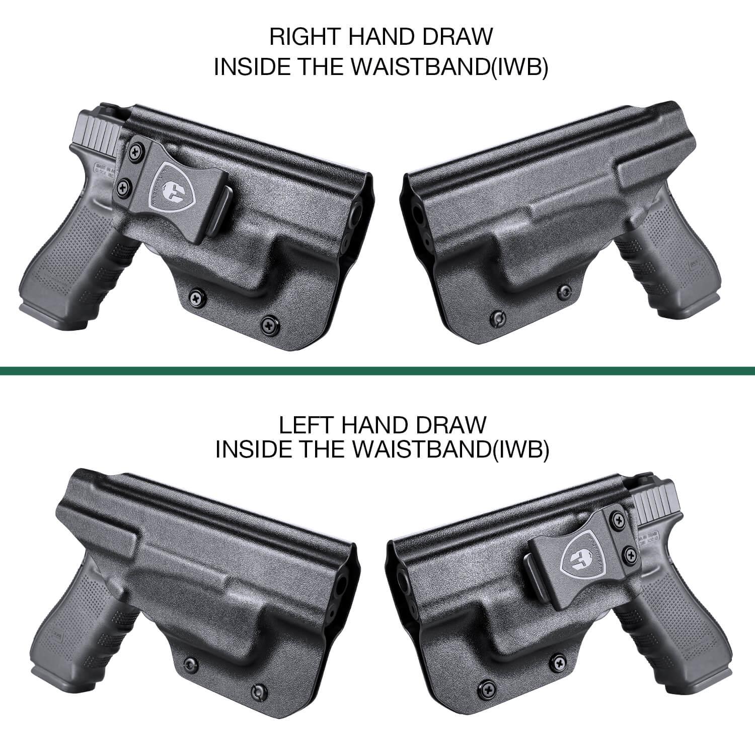 WARRIORLAND IWB Kydex Holster Compatible with Glock 17/19 Gen 3-5 & G23/32 Gen 3-4 & 19X/44/45 with TLR-6 /TLR-6 HL G, Inside Waistband Concealed Carry Holster, Adj. Cant & Retention WARRIORLAND