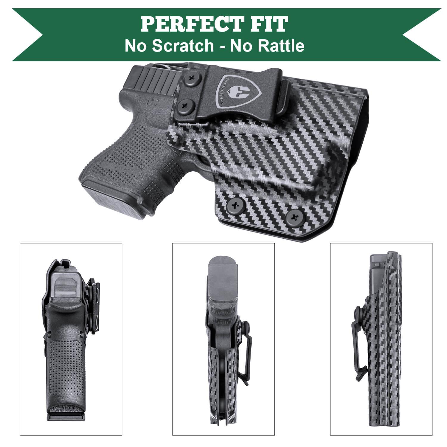 Carbon Fiber Kydex IWB Light Bearing Holster for Glock 26 27 28 33 Gen 4 with Streamlight TLR 6 Trigger Guard Holsters | WARRIORLAND WARRIORLAND