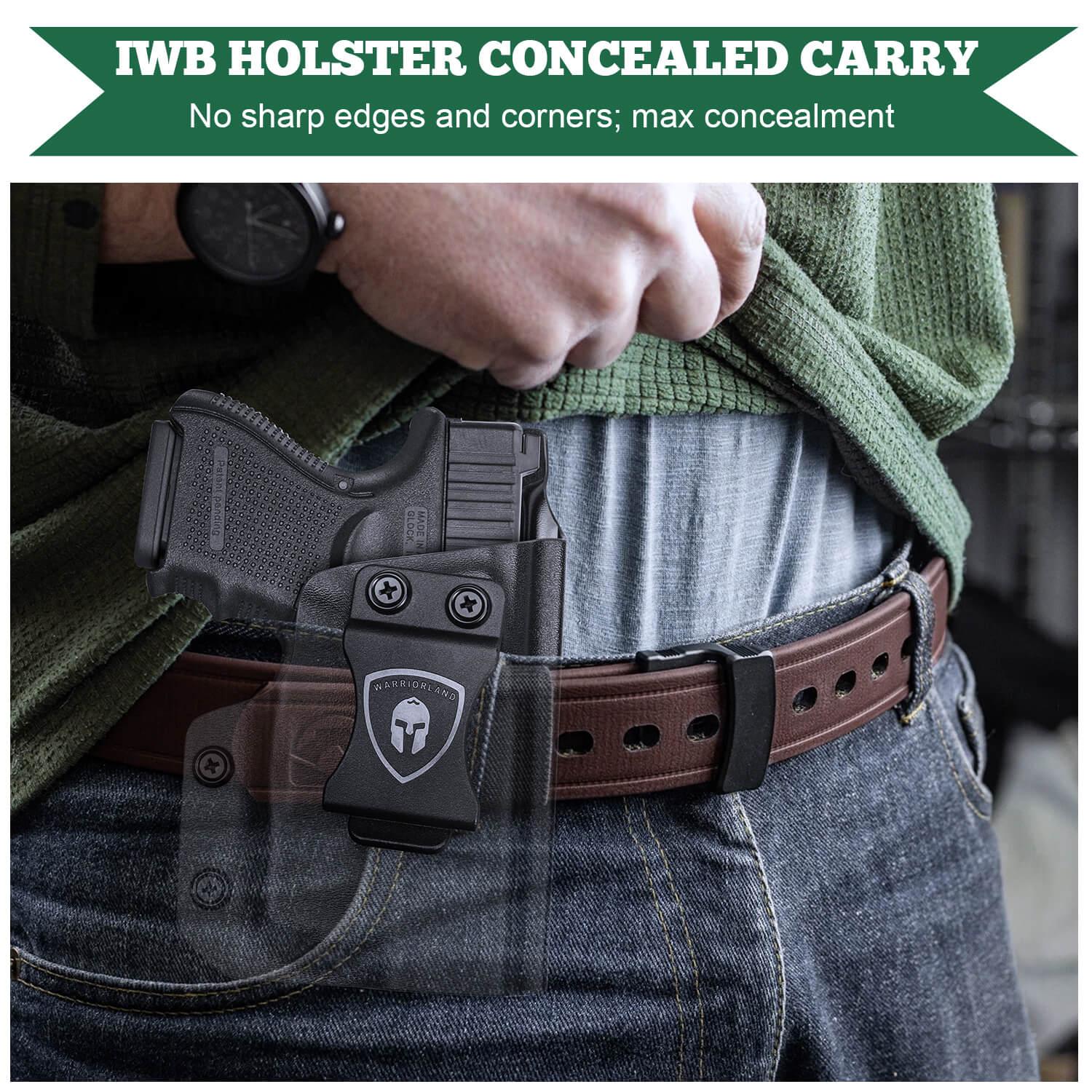 TRL 6 Glock 26 27 28 33 Gen 4 Light Bearing Holster IWB Kydex Appendix Concealment Carry Trigger Guard Holsters Right/ Left Handed | WARRIORLAND WARRIORLAND
