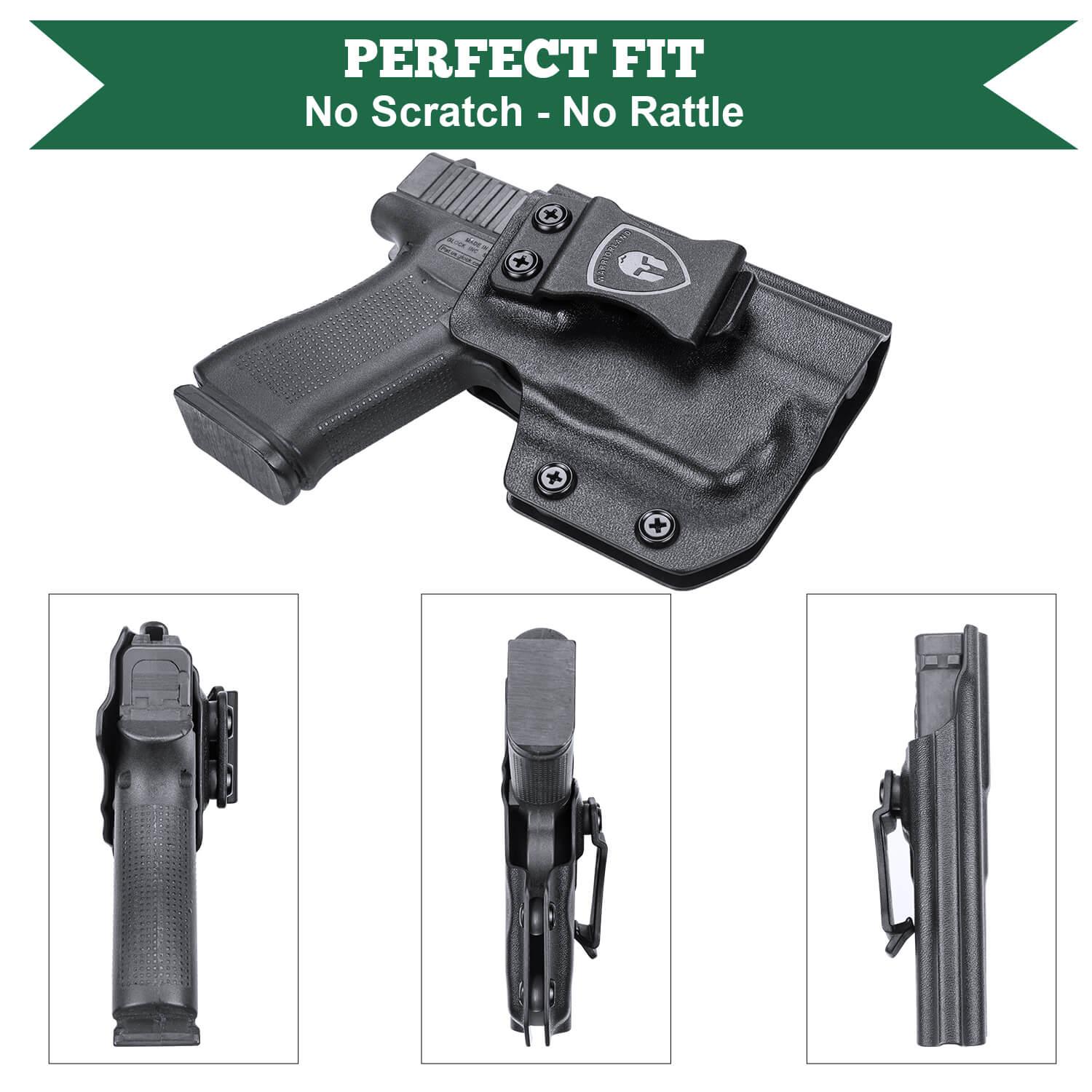 WARRIORLAND IWB Kydex Holster, Compatible with (No Railed/NO MOS Version) Glock 43 /43X / 48 with TLR-6 / TLR-6 HL/TLR-6 HL G Light, Adj. Cant & Retention, Right- / Left-Hand Option WARRIORLAND