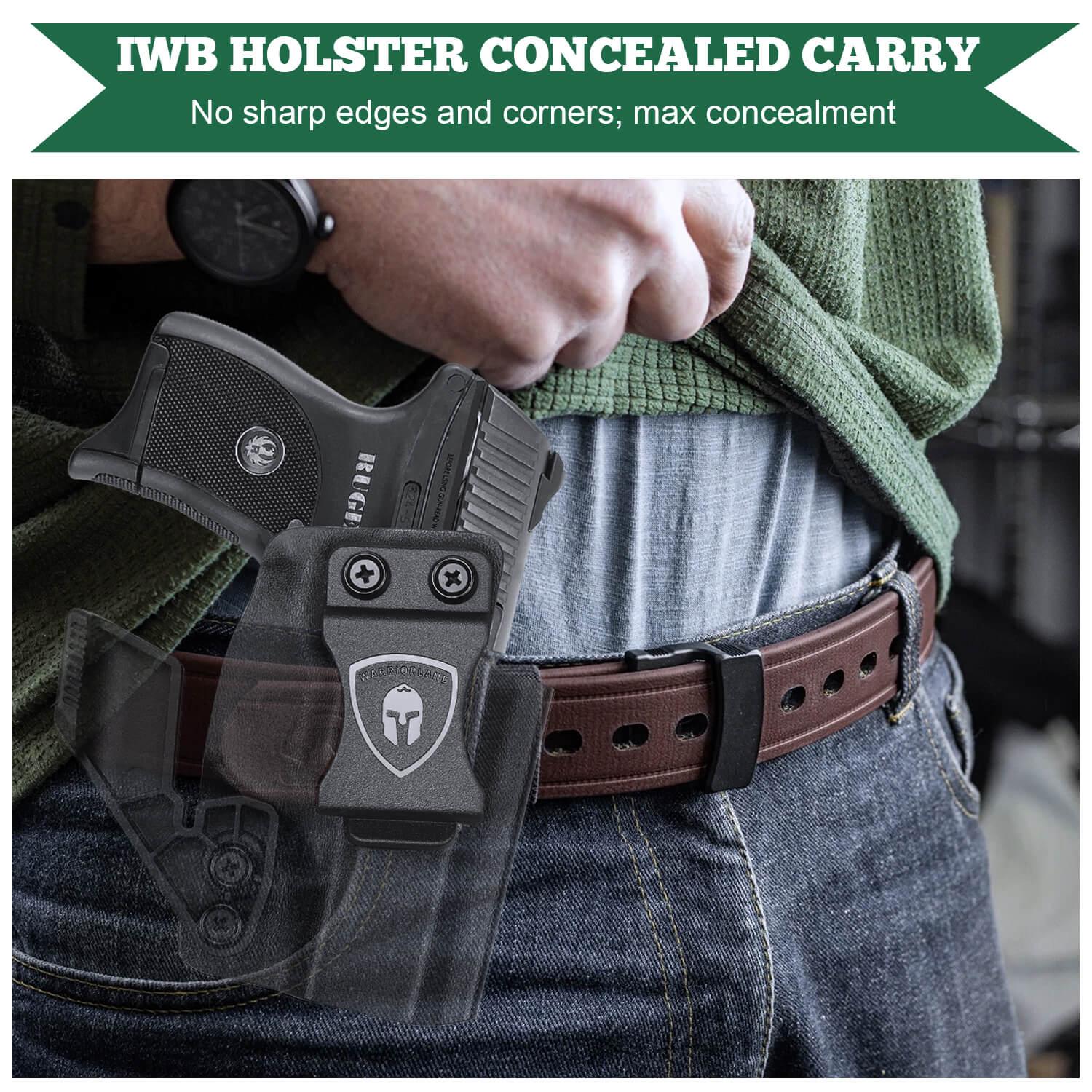 LC9 LC9S EC9S LC380 Ruger with Optics Cut Red Dot Inside Waistband Holster with Claw Trigger Guard Holsters for Fat Guys | WARRIORLAND WARRIORLAND