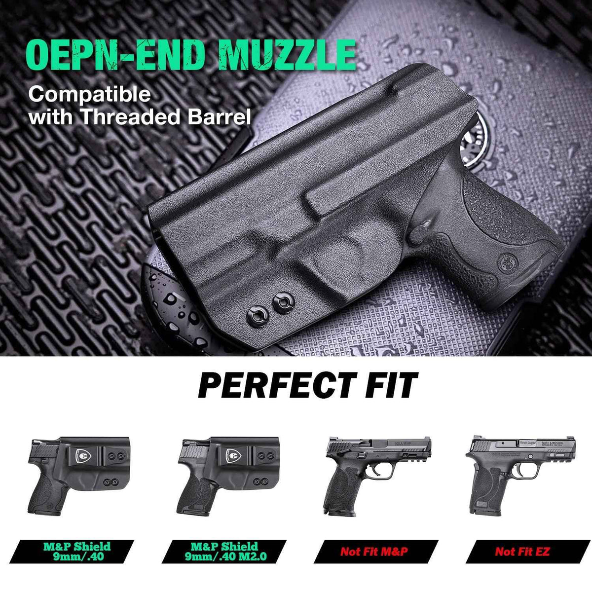 Kydex IWB Holster Smith & Wesson M&P Shield /Plus/ M2.0 9mm/.40 Pistol Adjustable Ride Height Metal Belt Clip | WARRIORLAND