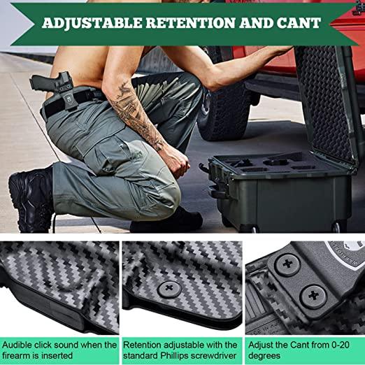 WARRIORLAND IWB Kydex Holster Compatible with Glock 17/19 Gen 3-5 & G23/32 Gen 3-4 & 19X/44/45 with TLR-6 /TLR-6 HL G, Inside Waistband Concealed Carry Holster, Adj. Cant & Retention WARRIORLAND