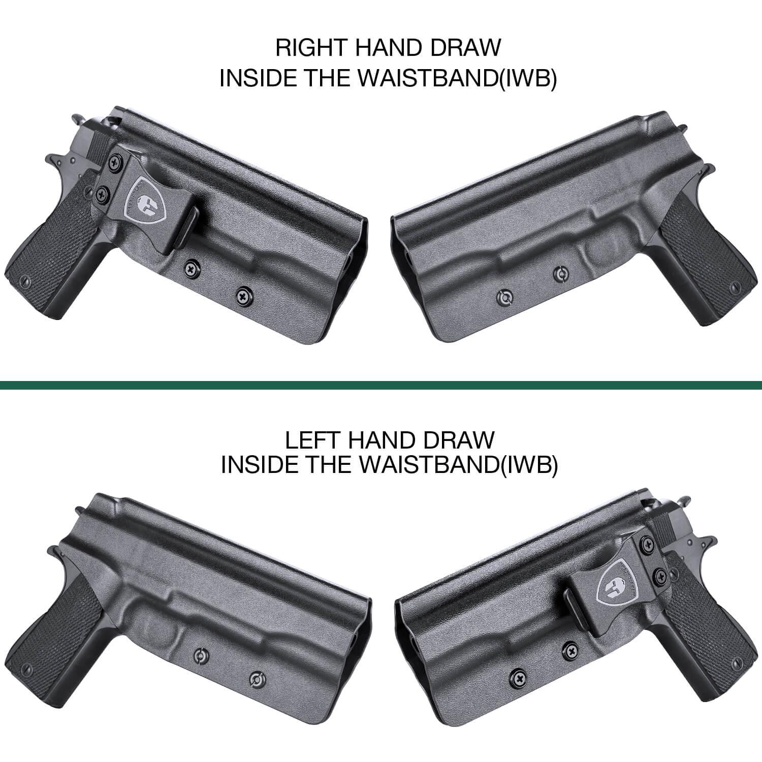 IWB Kydex Holster for 1911 .45 ACP Pistol No Rail Concealed Carry Right/ Left Handed | WARRIORLAND WARRIORLAND