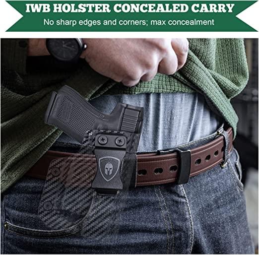 WARRIORLAND IWB Kydex Holster Compatible with Glock 17/19 Gen 3-5 & G23/32 Gen 3-4 & 19X/44/45 with TLR-6 /TLR-6 HL G, Inside Waistband Concealed Carry Holster, Adj. Cant & Retention WARRIORLAND