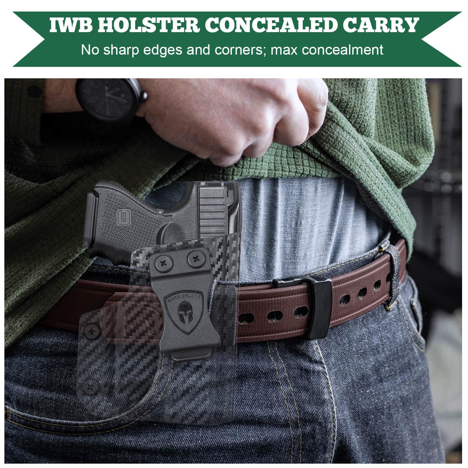Carbon Fiber Kydex IWB Light Bearing Holster for Glock 26 27 28 33 Gen 4 with Streamlight TLR 6 Trigger Guard Holsters | WARRIORLAND WARRIORLAND