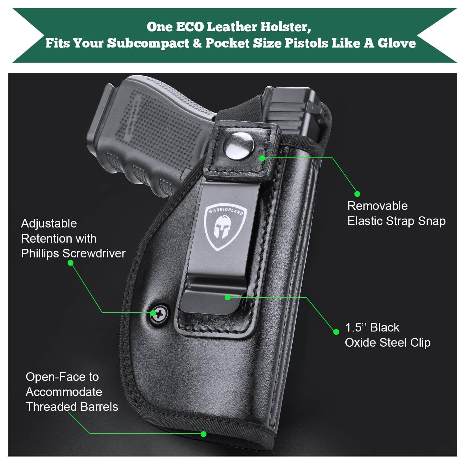 Universal IWB Leather Holster for Full Size & Compact Size Pistols | WARRIORLAND WARRIORLAND