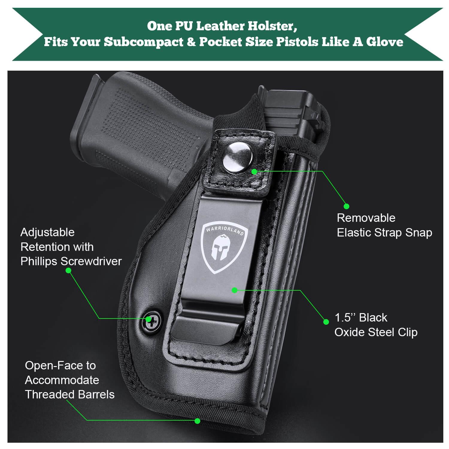 Universal IWB Leather Holster for Subcompact Pocket Size Pistols | WARRIORLAND WARRIORLAND