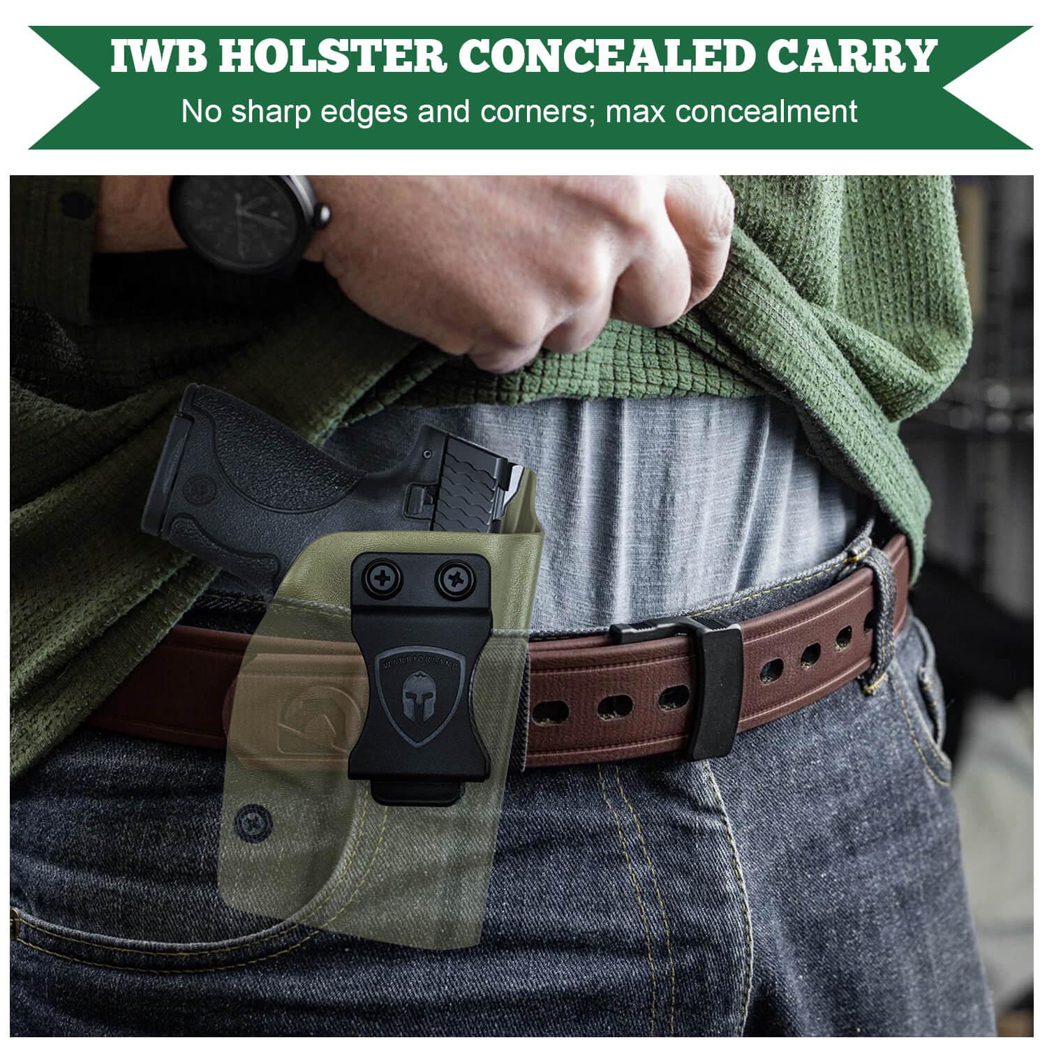 Army Green Smith & Wesson Kydex IWB Holster M&P Shield Plus M2.0  M1.0  9mm/.40 Pistol | WARRIORLAND WARRIORLAND