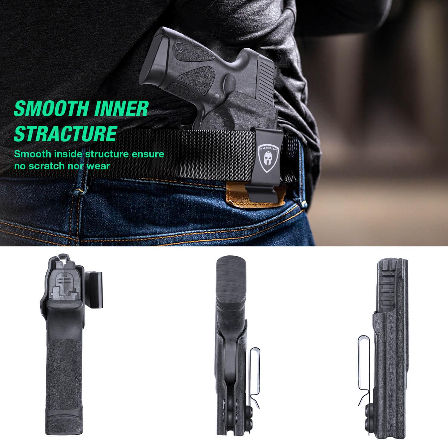 Comfortable Holster for Springfield Armory Hellcat/ Pro Kydex IWB Adjustable Ride Height Metal Belt Clip | WARRIORLAND WARRIORLAND