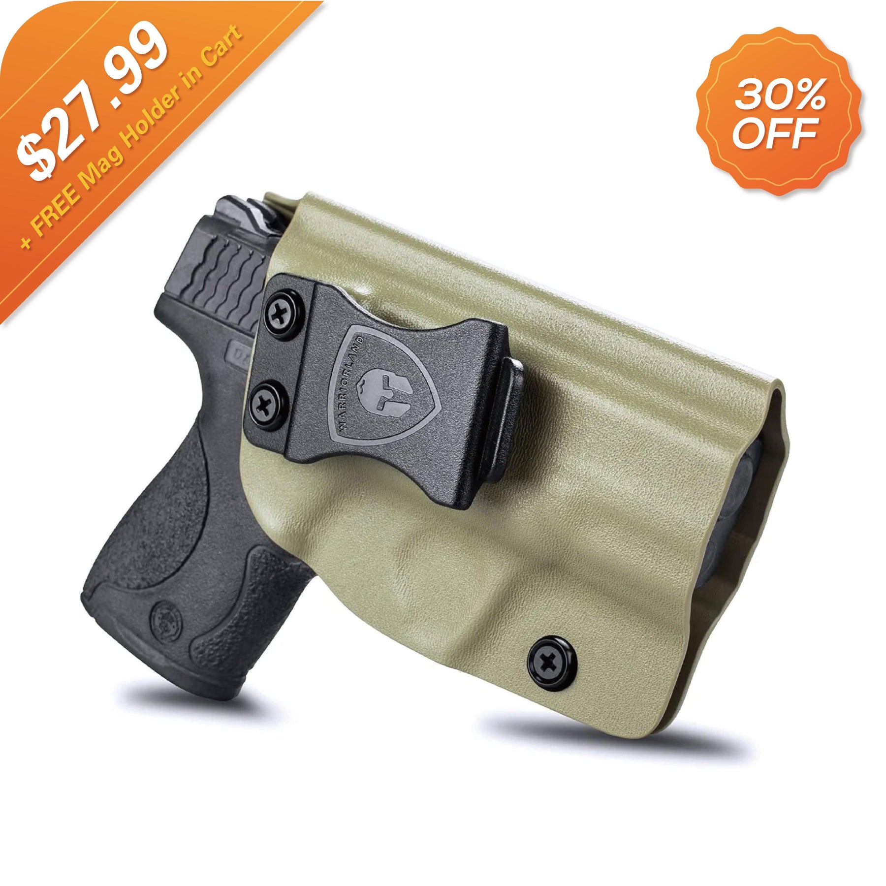 Tan Smith & Wesson Kydex IWB Holster M&P Shield Plus M2.0  M1.0  9mm/.40 Pistol Right/ Left Handed WARRIORLAND