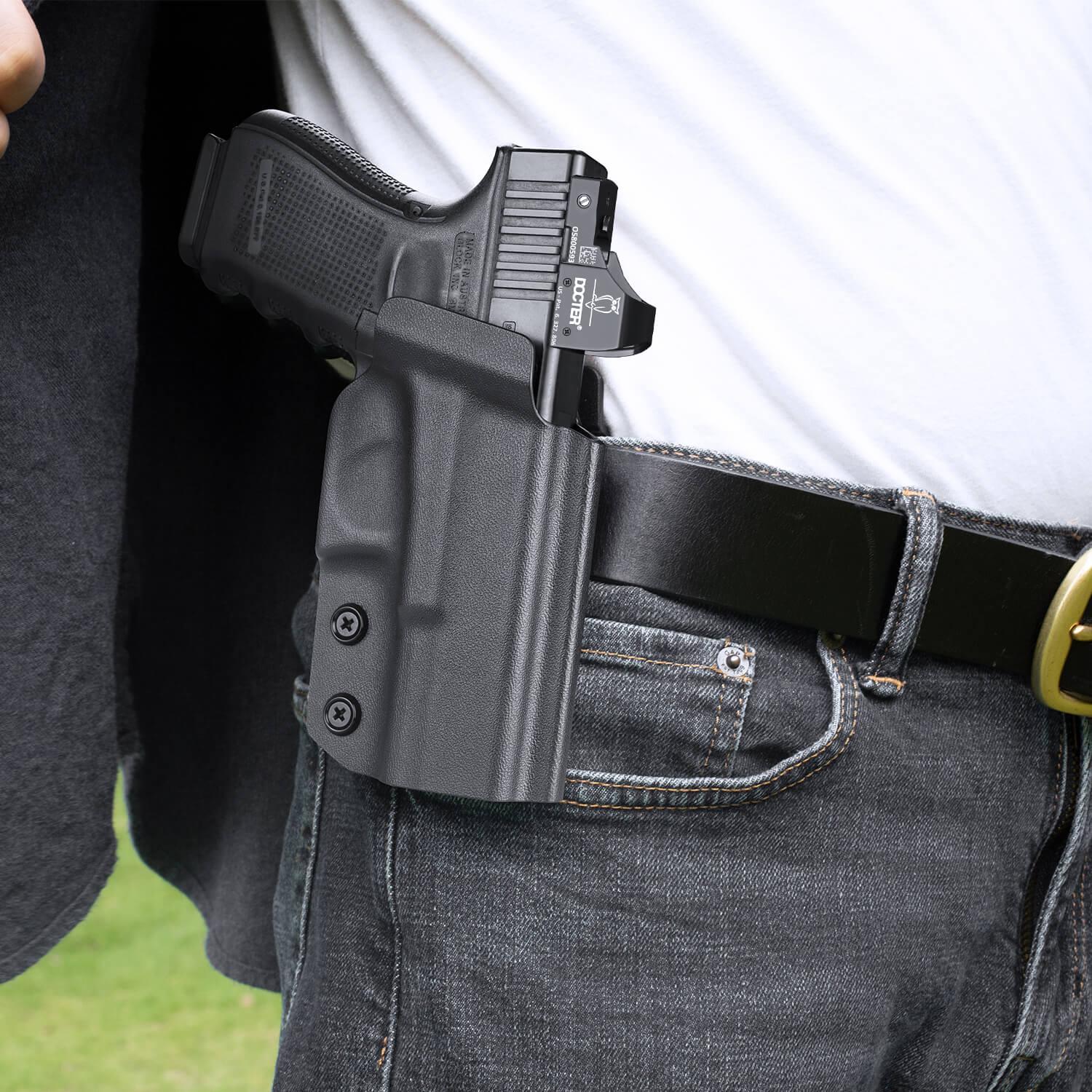 Kydex OWB Paddle Holster with red dot optics cut for Glock Glock G17/G19/34 Gen3-5 G17/G19/ Gen4 MOS G17/G19/G34 Gen5 MOS G19X G23 Gen3-4 G22 Gen3-4 G31 Gen3-4 G32 Gen3-4 G44 G45 G45 MOS version Right/Left Handed | WARRIORLAND WARRIORLAND