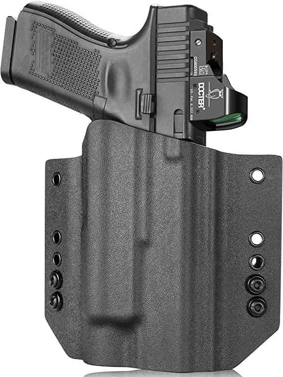 Kydex OWB Light Bearing Holster for Glock 17 19 23 32 Gen 4 5 19X 44 45 with Streamlight TLR 1 1S HL Light, Right Hand