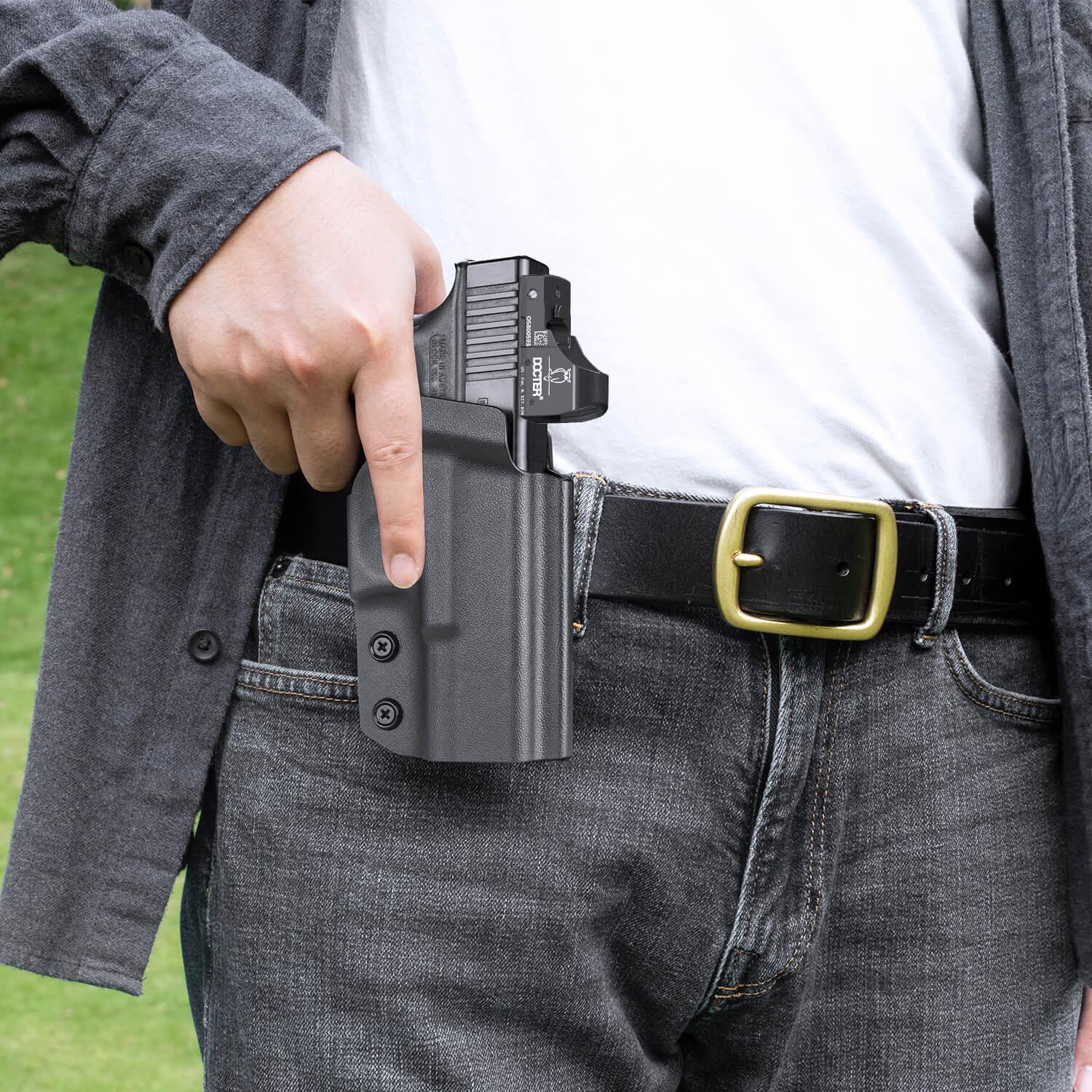 Kydex OWB Paddle Holster with red dot optics cut for Glock Glock G17/G19/34 Gen3-5 G17/G19/ Gen4 MOS G17/G19/G34 Gen5 MOS G19X G23 Gen3-4 G22 Gen3-4 G31 Gen3-4 G32 Gen3-4 G44 G45 G45 MOS version Right/Left Handed | WARRIORLAND WARRIORLAND