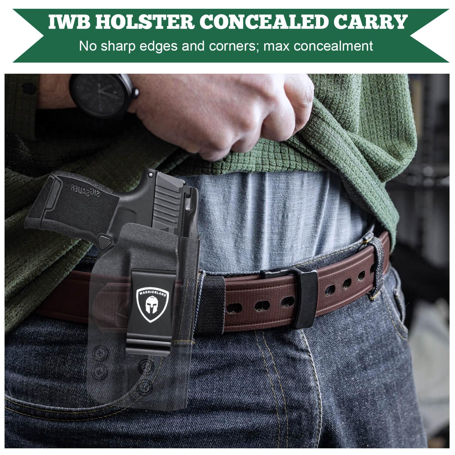 IWB Kydex Holster for Sig Sauer P365 SAS P365X P365XL 9mm Pistol Adjustable Ride Height Metal Belt Clip | WARRIORLAND WARRIORLAND