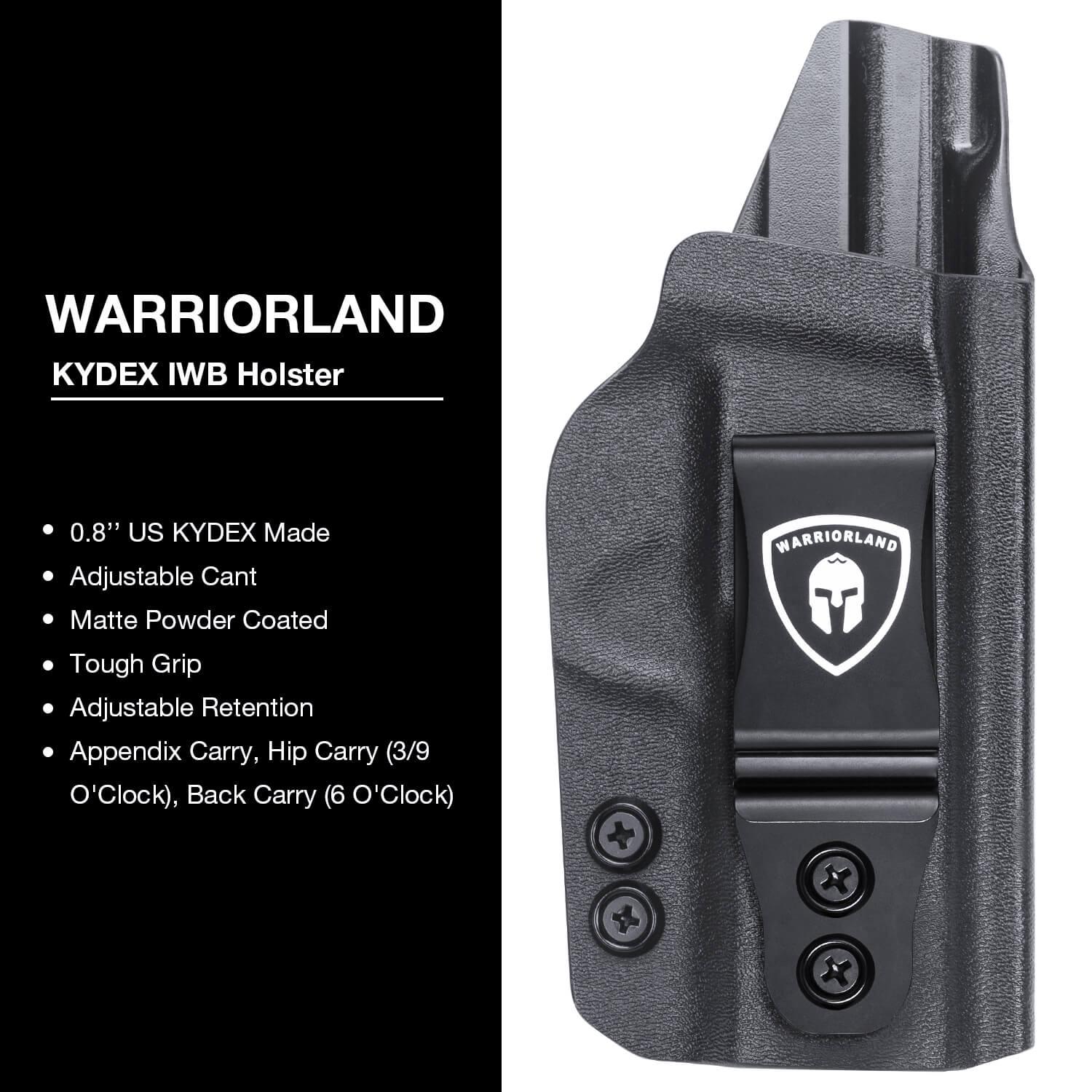 IWB Kydex Holster for Sig Sauer P365 SAS P365X P365XL 9mm Pistol Adjustable Ride Height Metal Belt Clip | WARRIORLAND WARRIORLAND