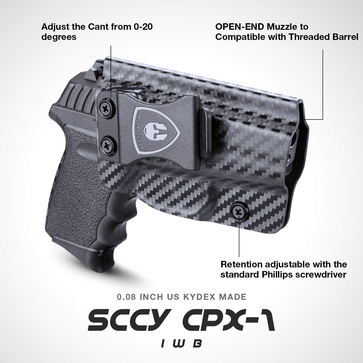 Carbon Fiber Kydex IWB Holster for SCCY CPX 1 2 CPX-1 CPX-2 9mm with No Rail Concealed Carry | WARRIORLAND WARRIORLAND