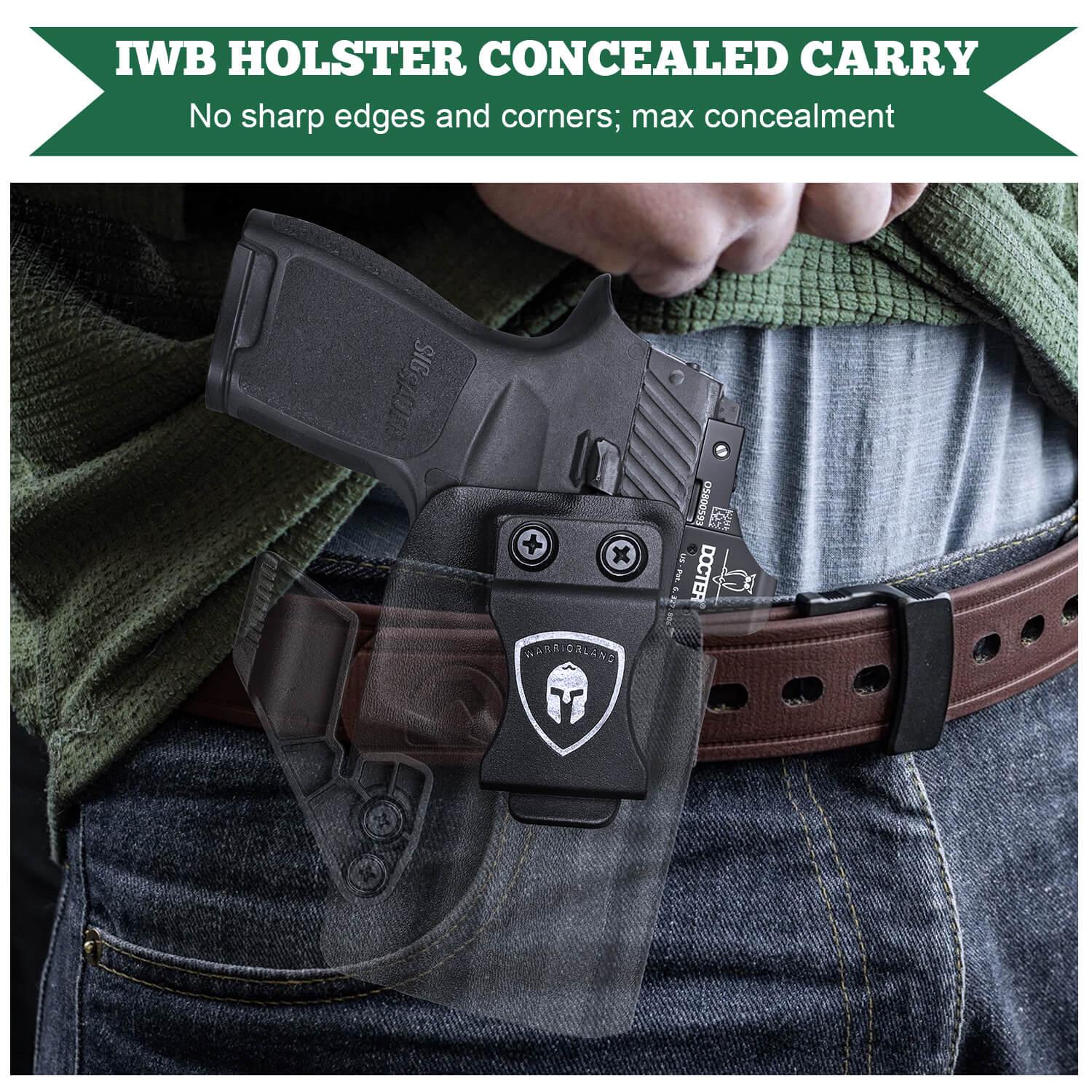 Sig Sauer P320 Full Size Compact P320X Carry Pistol Holster with Claw Red Dot Optics Cut Trigger Guard Holsters for Fat Guys | WARRIORLAND WARRIORLAND