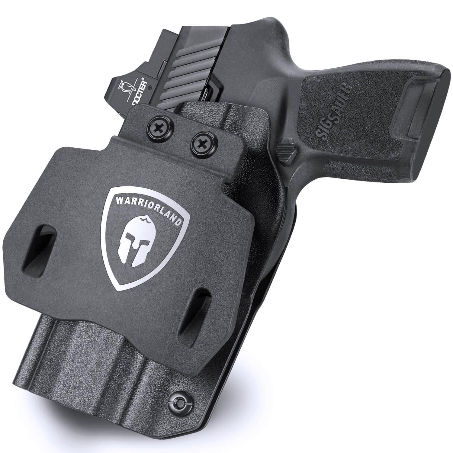 Sig Sauer P320 Full Size Compact P320X Carry Pistol OWB KYDEX Paddle Holster Appendix Open Carry Red Dot Optics Cut Fully Trigger Guard | WARRIORLAND WARRIORLAND