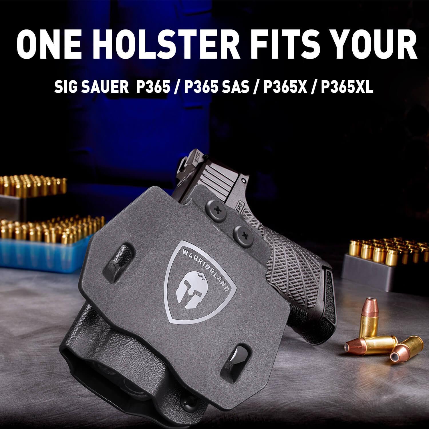 Open Carry OWB Paddle Holster Kydex for Sig Sauer P365 P365 XL P365 SAS P365X P365.380 ACP P365 ROSE.380 ACP Pistol with Red Dot Trigger Guard | WARRIORLAND WARRIORLAND