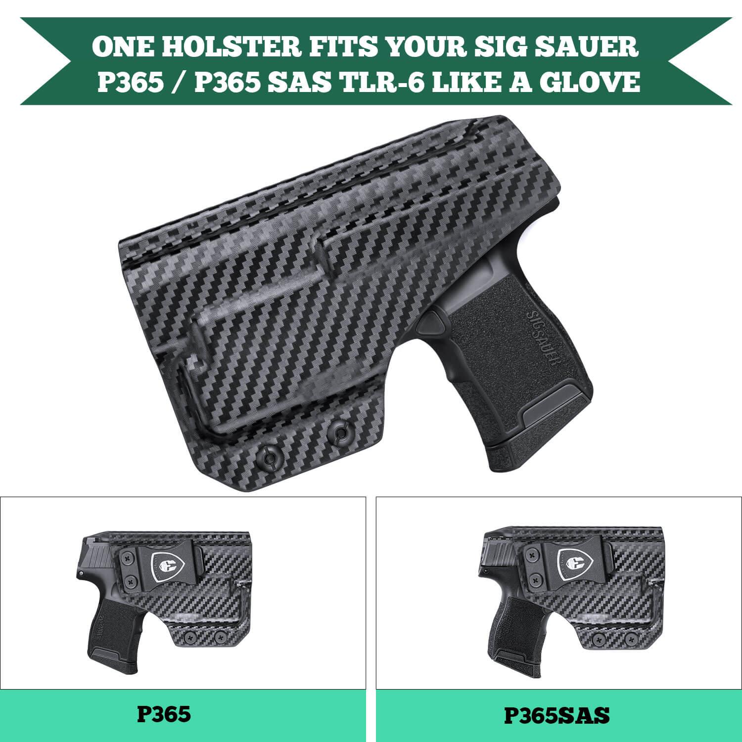WARRIORLAND IWB Kydex Holsters Compatible with Sig P365/ P365 SAS/ P365XL with TLR-6/6 HL / 6 HL G Pistol, Inside Waistband Concealed Carry, Adj. Cant & Posi-Click Retention, No Scratch WARRIORLAND