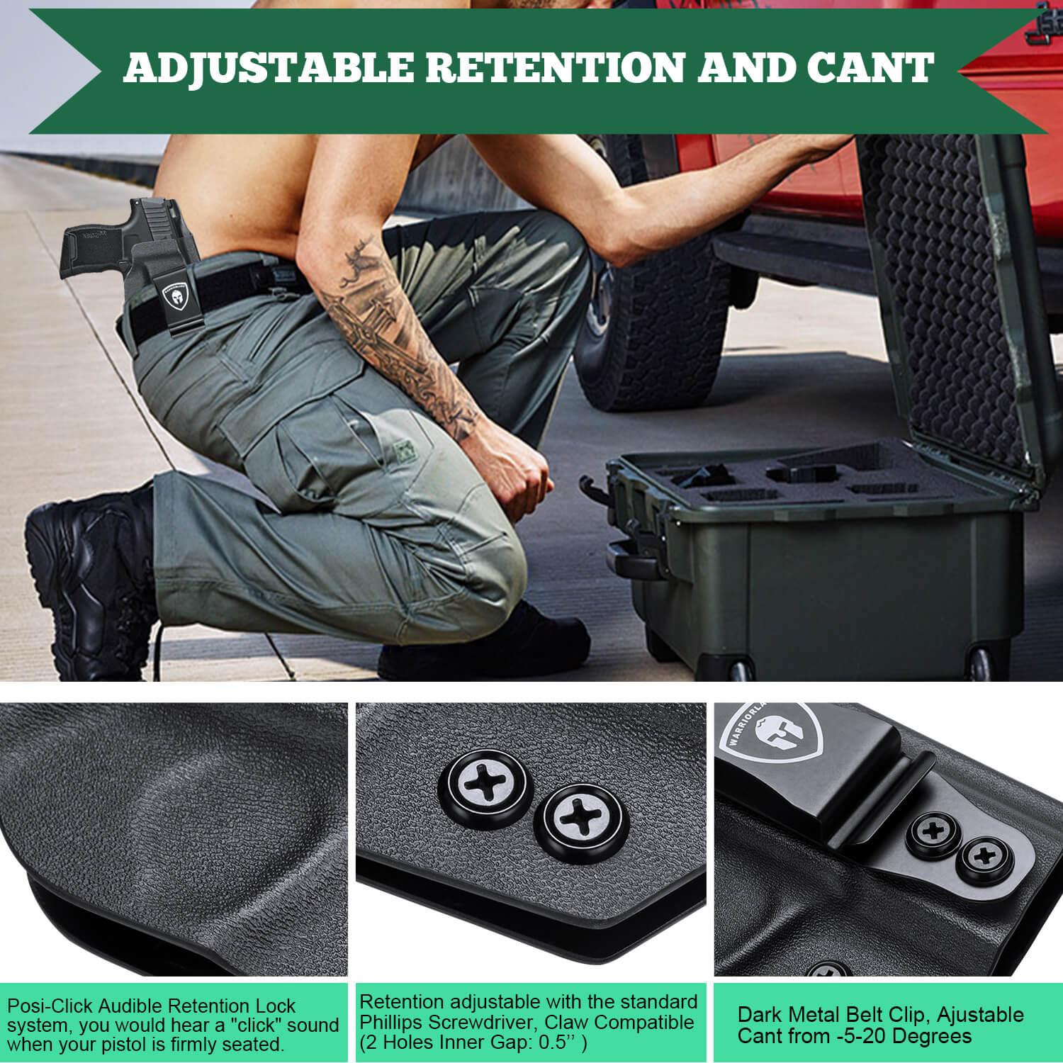 IWB Kydex Holster for Sig Sauer P365 SAS P365X P365XL 9mm Pistol Adjustable Ride Height Metal Belt Clip | WARRIORLAND WARRIORLAND