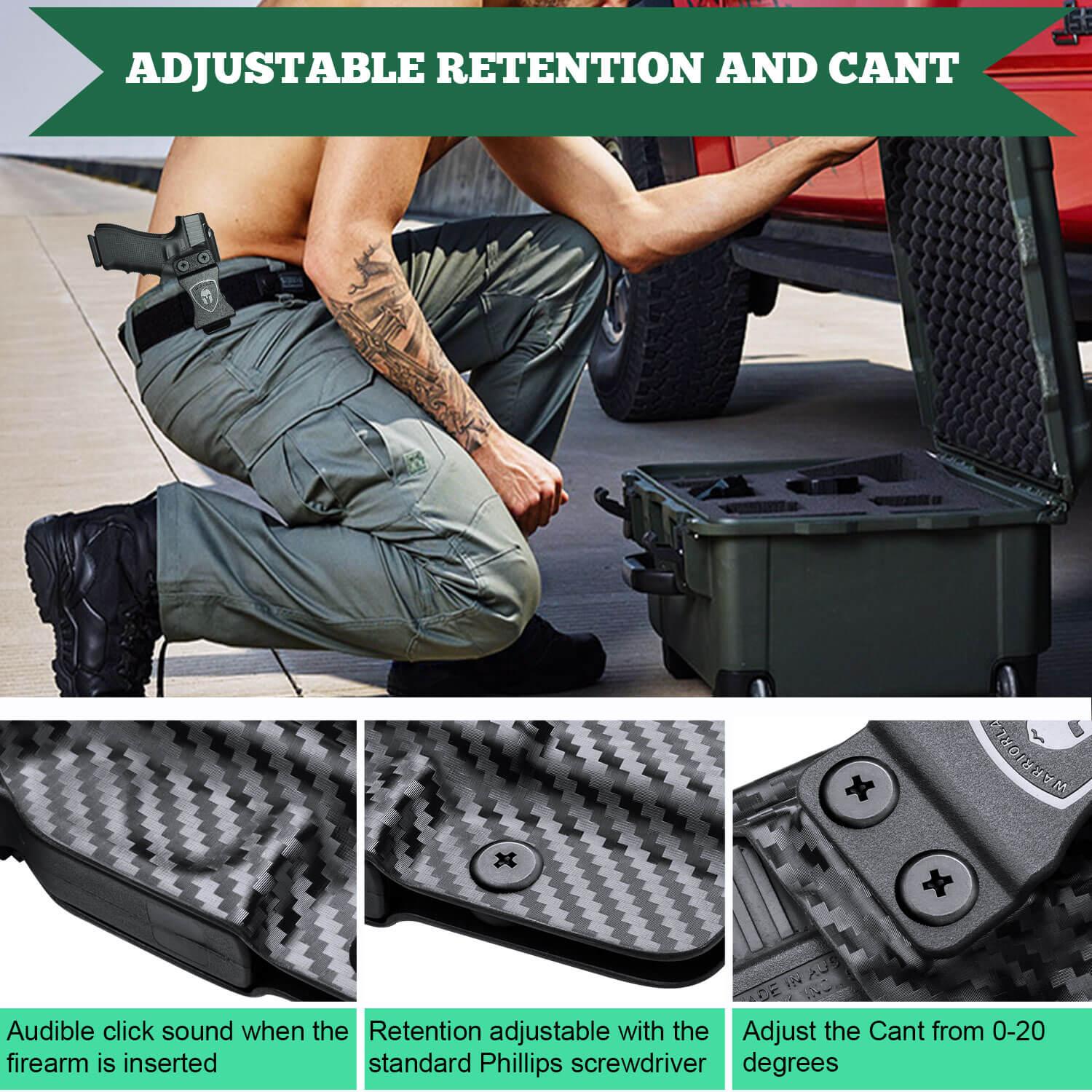 WARRIORLAND IWB Kydex Holsters Compatible with Sig P365/ P365 SAS/ P365XL with TLR-6/6 HL / 6 HL G Pistol, Inside Waistband Concealed Carry, Adj. Cant & Posi-Click Retention, No Scratch WARRIORLAND