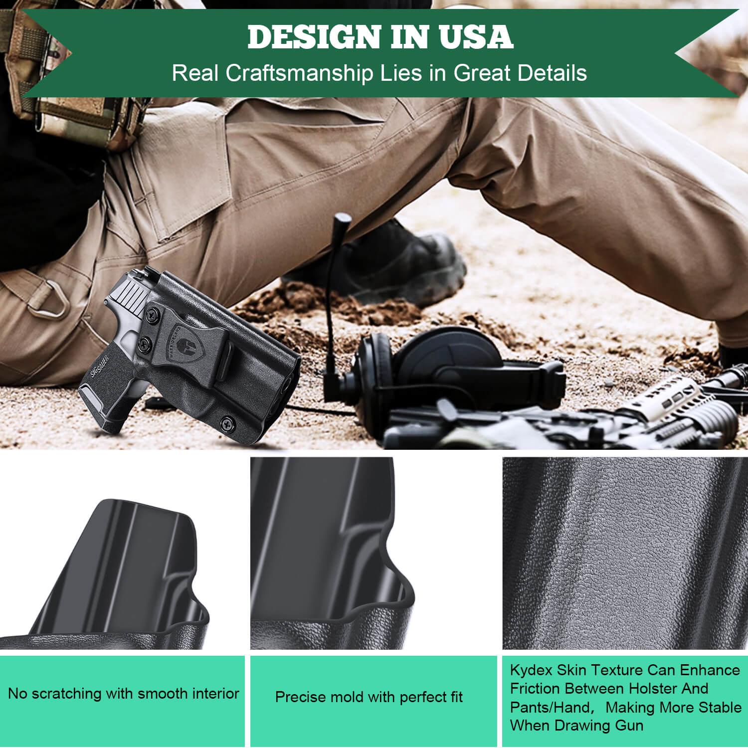 IWB Kydex Holster for Sig Sauer P365 P365SAS P365X P365.380 ACP Pistol Right/ Left Handed | WARRIORLAND WARRIORLAND