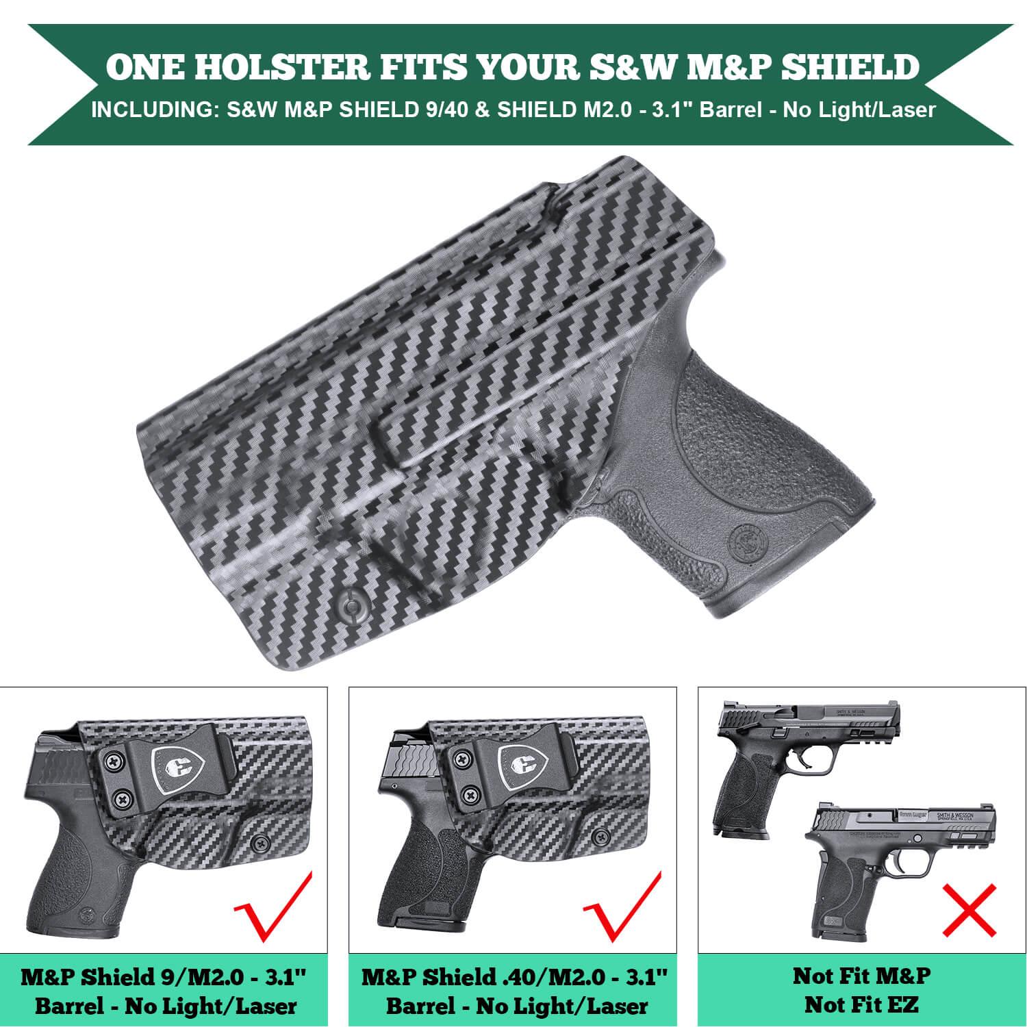 Carbon Fiber Kydex IWB Holster for Smith & Wesson M&P Shield/ Plus/ M2.0 9mm/.40 Pistol | WARRIORLAND WARRIORLAND